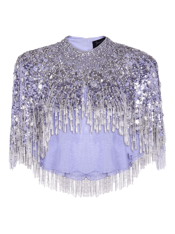Chantelle Fringed Capelet - ALBOUSHIYA - district 5 - dubai - riyadh - abaya - dresses - designers - evening wear - luxury - elegance - craftsmanship - gowns - cocktail dresses - collections - georges