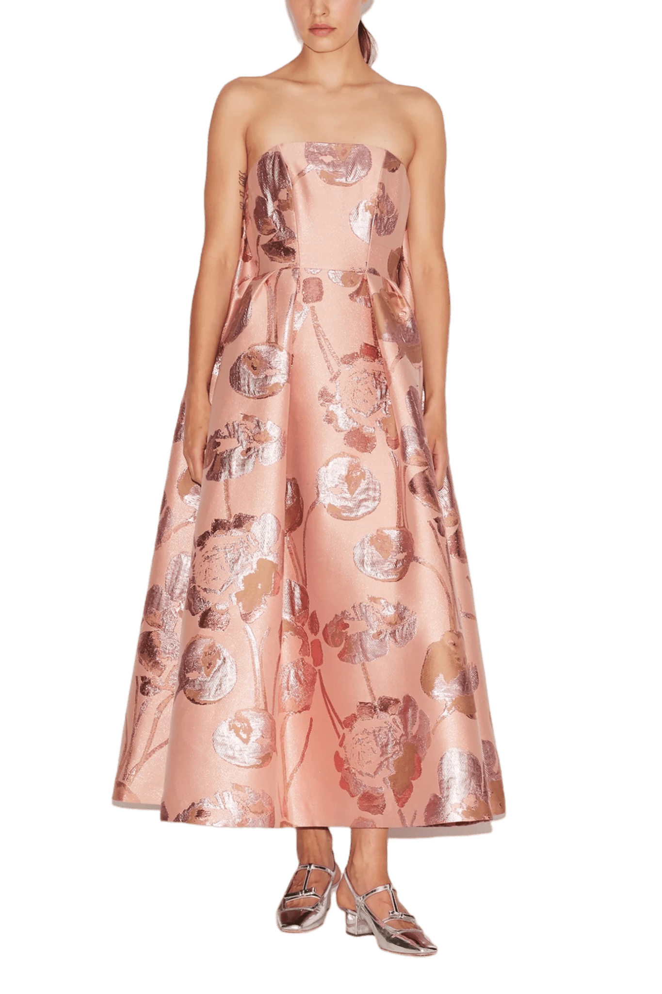 Cheryl Midi Dress Jaquard - ALBOUSHIYA - district 5 - dubai - riyadh - abaya - dresses - designers - evening wear - luxury - elegance - craftsmanship - gowns - cocktail dresses - collections - georges