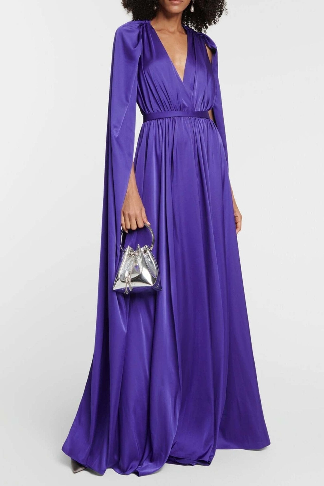 Chiffon Cape Gown - ALBOUSHIYA - district 5 - dubai - riyadh - abaya - dresses - designers - evening wear - luxury - elegance - craftsmanship - gowns - cocktail dresses - collections - georges