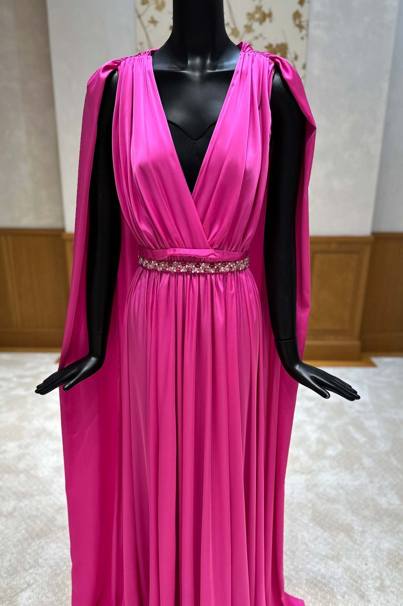 Chiffon Cape Gown - ALBOUSHIYA - district 5 - dubai - riyadh - abaya - dresses - designers - evening wear - luxury - elegance - craftsmanship - gowns - cocktail dresses - collections - georges