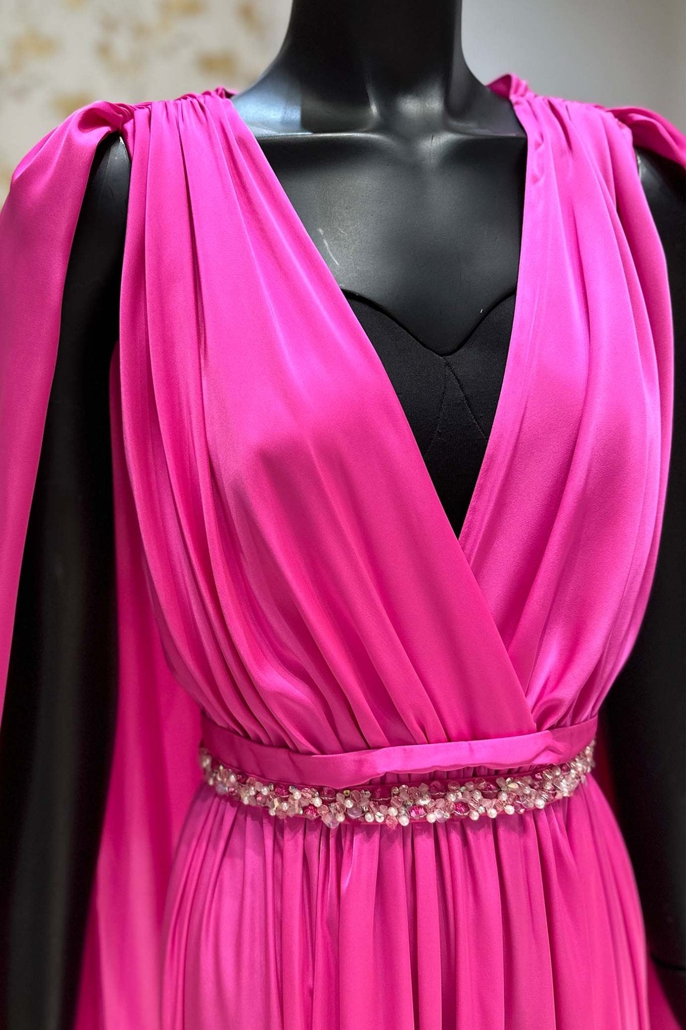 Chiffon Cape Gown - ALBOUSHIYA - district 5 - dubai - riyadh - abaya - dresses - designers - evening wear - luxury - elegance - craftsmanship - gowns - cocktail dresses - collections - georges