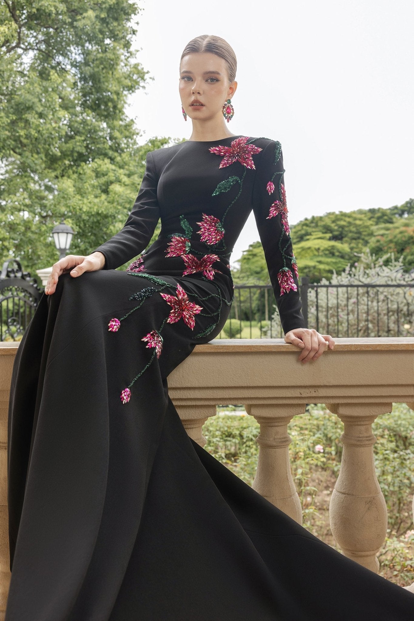 Claire Crepe Dress - ALBOUSHIYA - district 5 - dubai - riyadh - abaya - dresses - designers - evening wear - luxury - elegance - craftsmanship - gowns - cocktail dresses - collections - georges