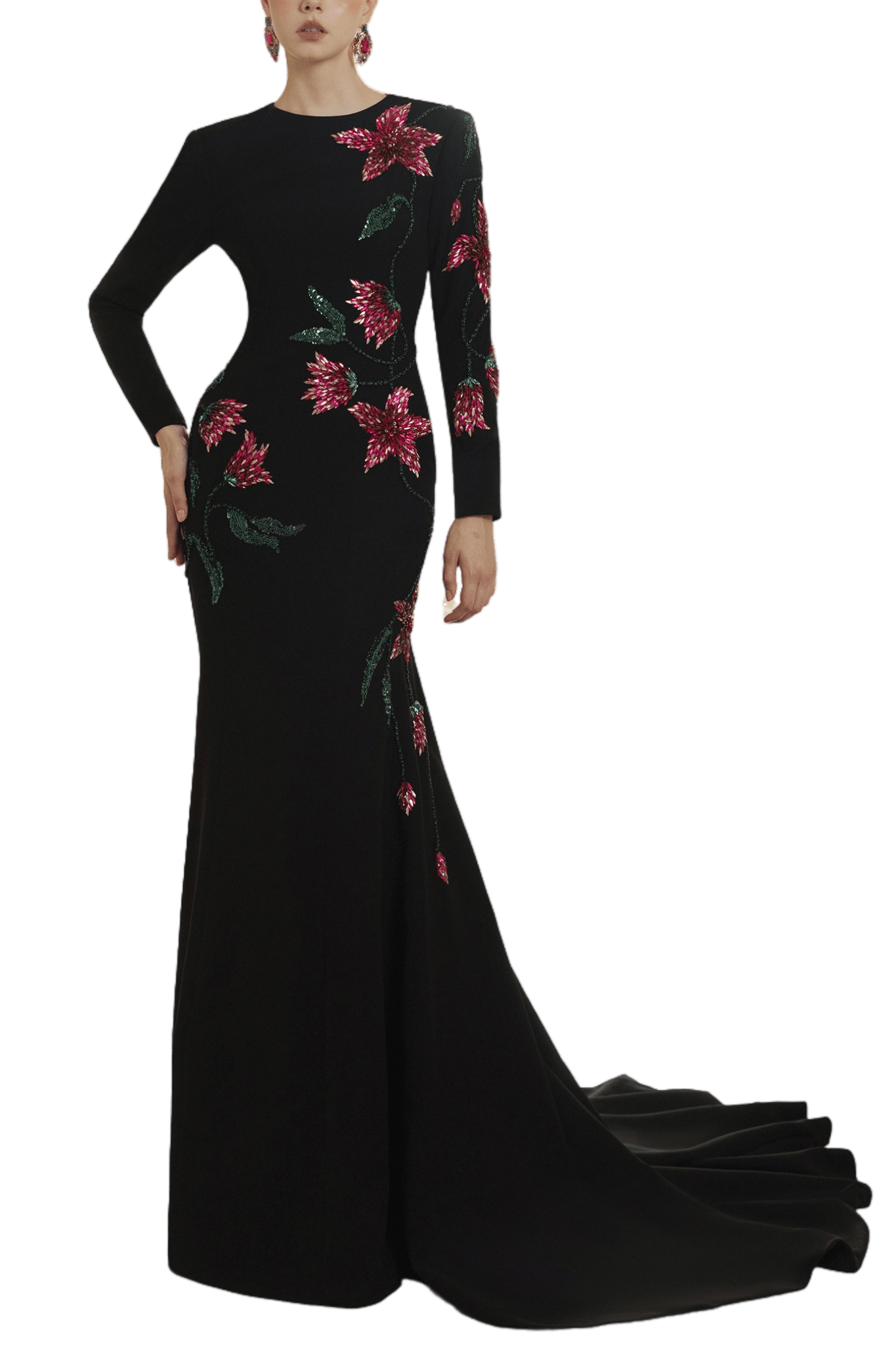 Claire Crepe Dress - ALBOUSHIYA - district 5 - dubai - riyadh - abaya - dresses - designers - evening wear - luxury - elegance - craftsmanship - gowns - cocktail dresses - collections - georges