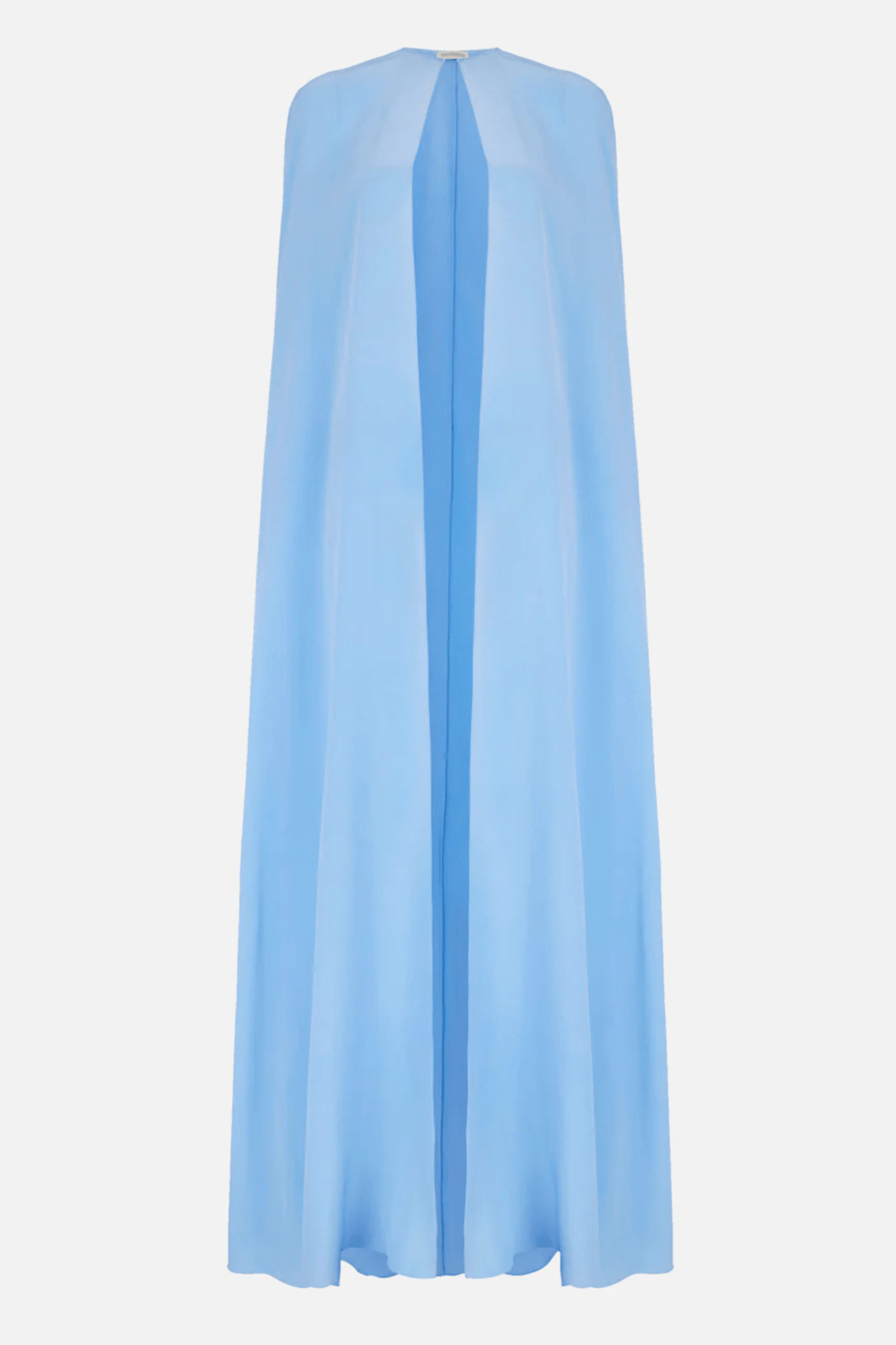 Clarette Cape In Baby Blue Silk Crepe De Chine - ALBOUSHIYA - district 5 - dubai - riyadh - abaya - dresses - designers - evening wear - luxury - elegance - craftsmanship - gowns - cocktail dresses - collections - georges