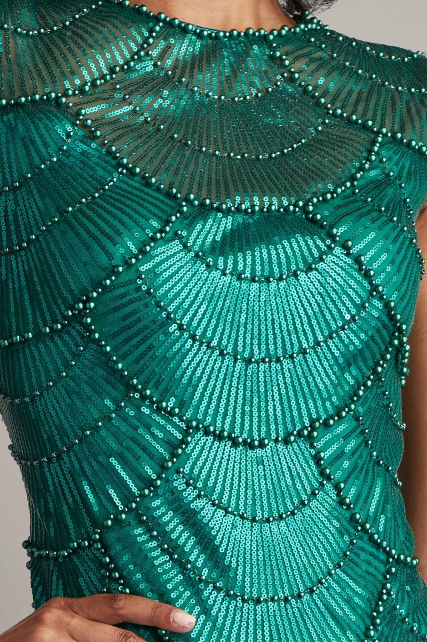 Coralia Beaded Crepe Gown - ALBOUSHIYA - district 5 - dubai - riyadh - abaya - dresses - designers - evening wear - luxury - elegance - craftsmanship - gowns - cocktail dresses - collections - georges