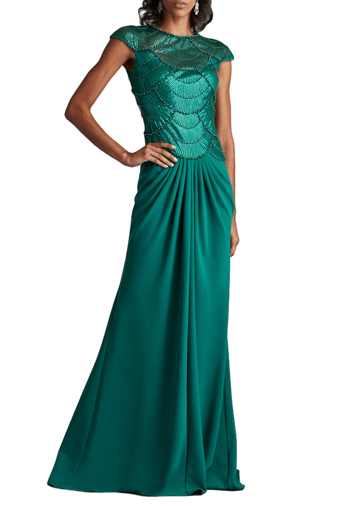 Coralia Beaded Crepe Gown - ALBOUSHIYA - district 5 - dubai - riyadh - abaya - dresses - designers - evening wear - luxury - elegance - craftsmanship - gowns - cocktail dresses - collections - georges
