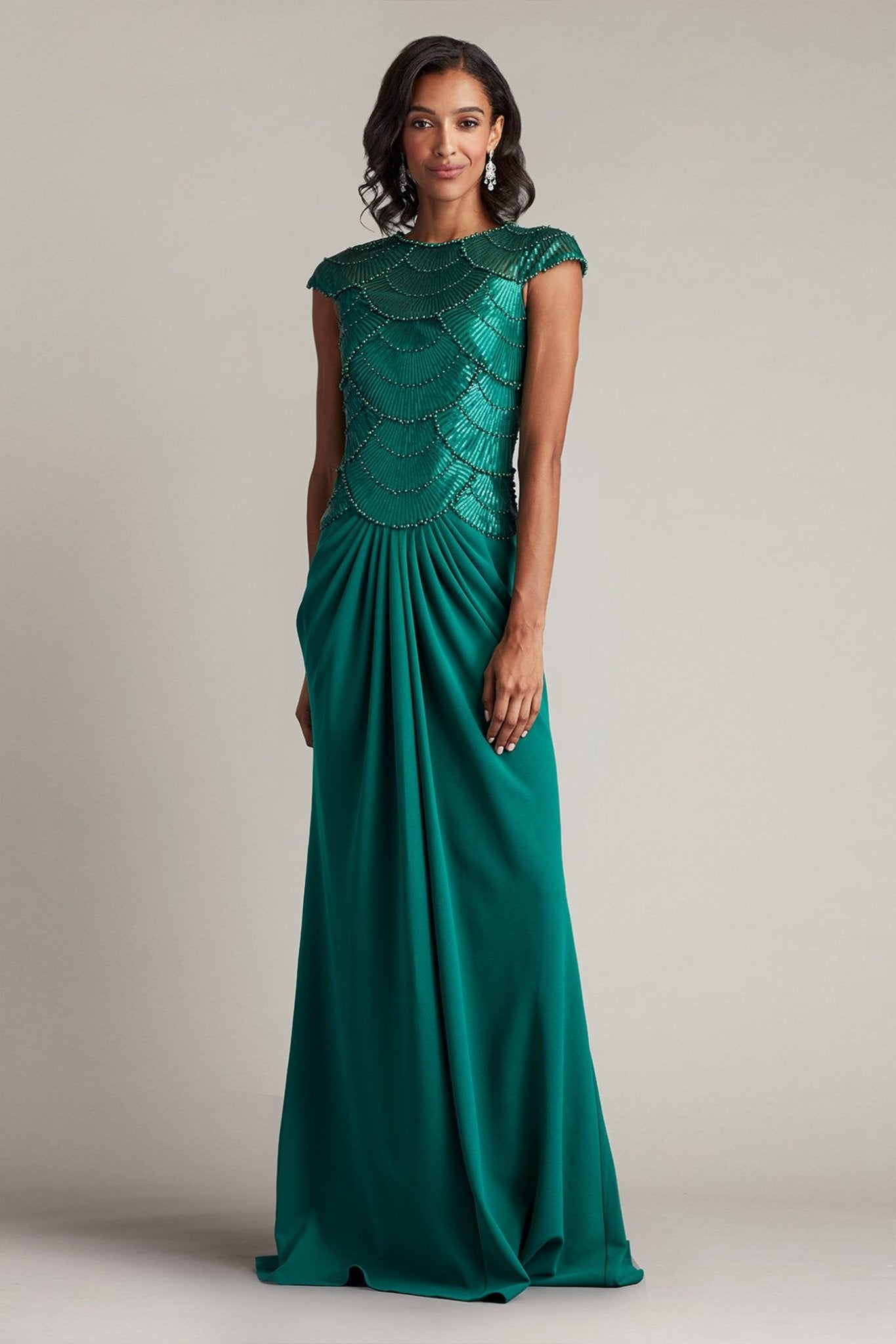 Coralia Beaded Crepe Gown - ALBOUSHIYA - district 5 - dubai - riyadh - abaya - dresses - designers - evening wear - luxury - elegance - craftsmanship - gowns - cocktail dresses - collections - georges