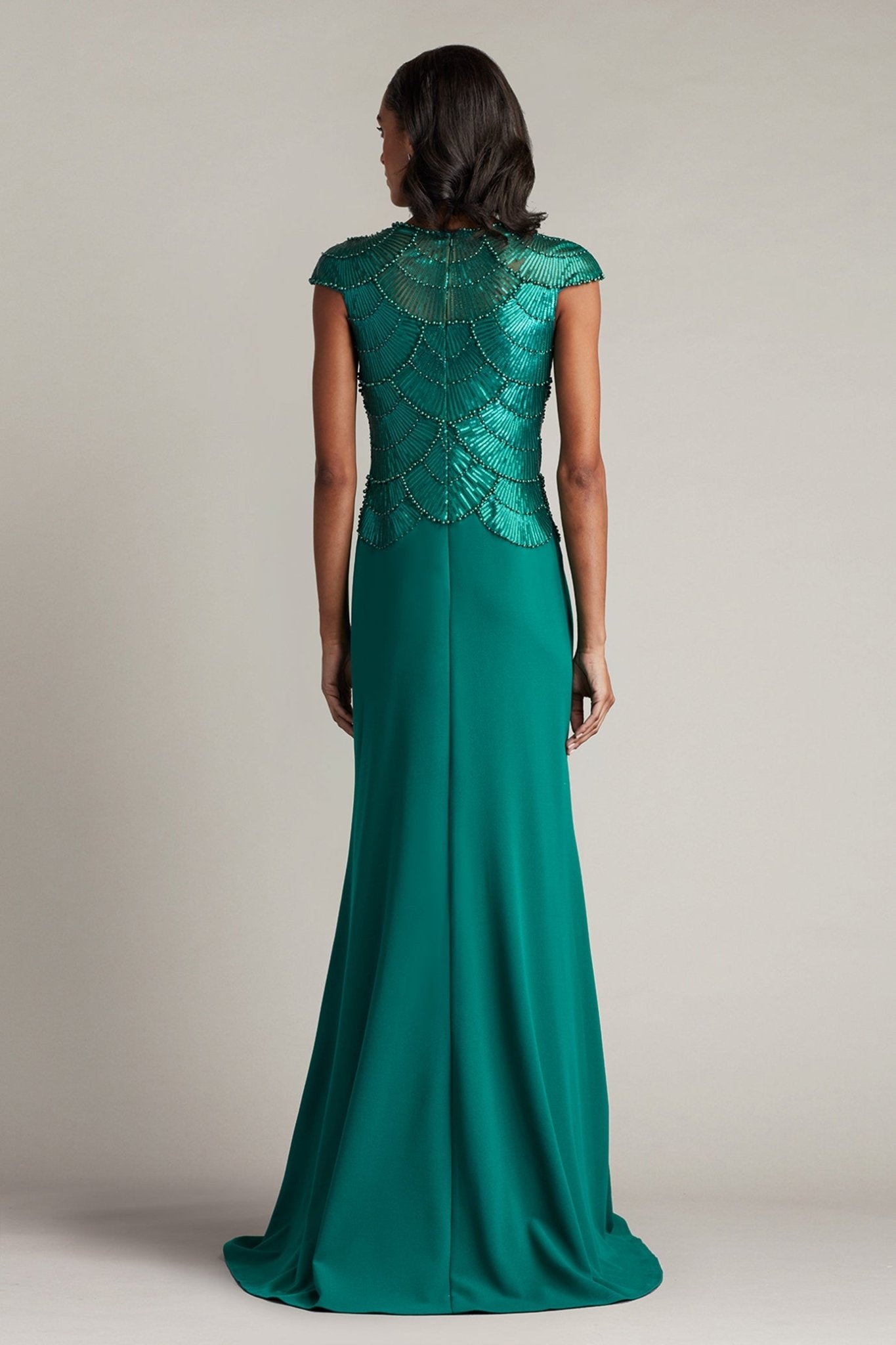 Coralia Beaded Crepe Gown - ALBOUSHIYA - district 5 - dubai - riyadh - abaya - dresses - designers - evening wear - luxury - elegance - craftsmanship - gowns - cocktail dresses - collections - georges