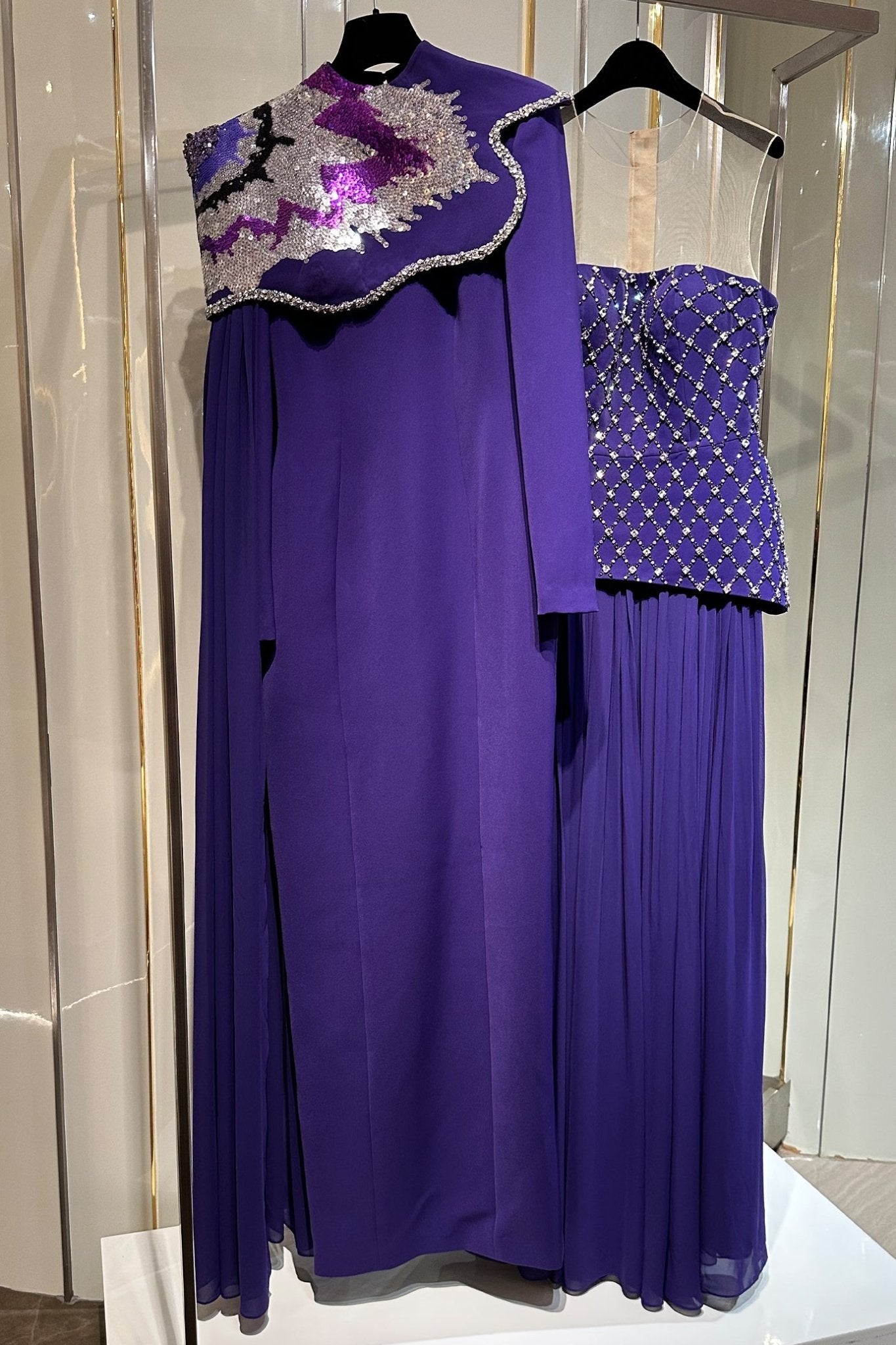 Crepe Dress with Shoulder Detail - ALBOUSHIYA - district 5 - dubai - riyadh - abaya - dresses - designers - evening wear - luxury - elegance - craftsmanship - gowns - cocktail dresses - collections - georges