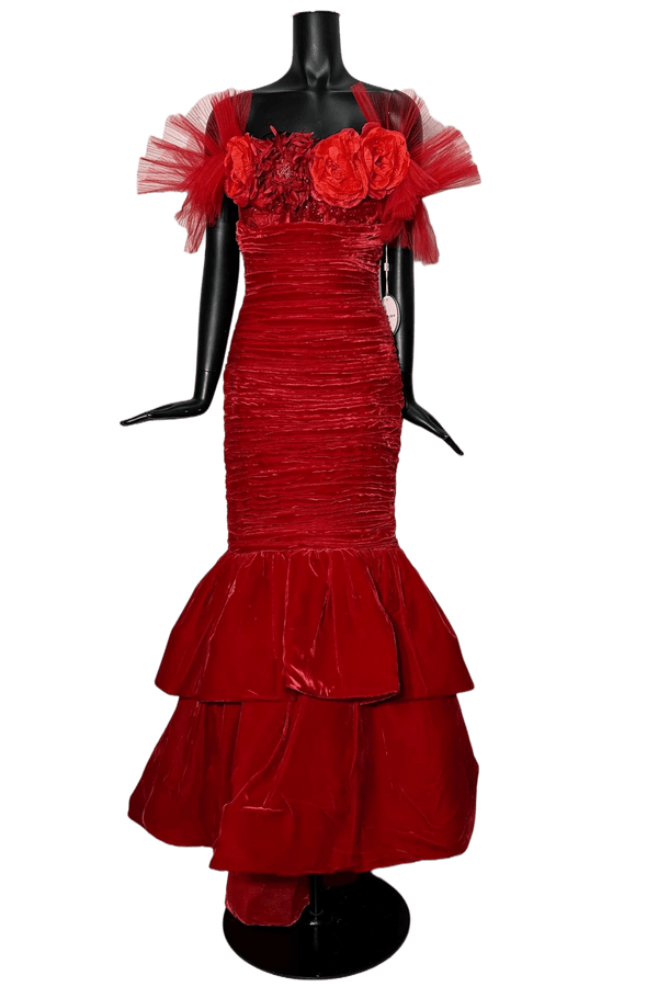 Crimson Rose Elegance Gown - ALBOUSHIYA - district 5 - dubai - riyadh - abaya - dresses - designers - evening wear - luxury - elegance - craftsmanship - gowns - cocktail dresses - collections - georges