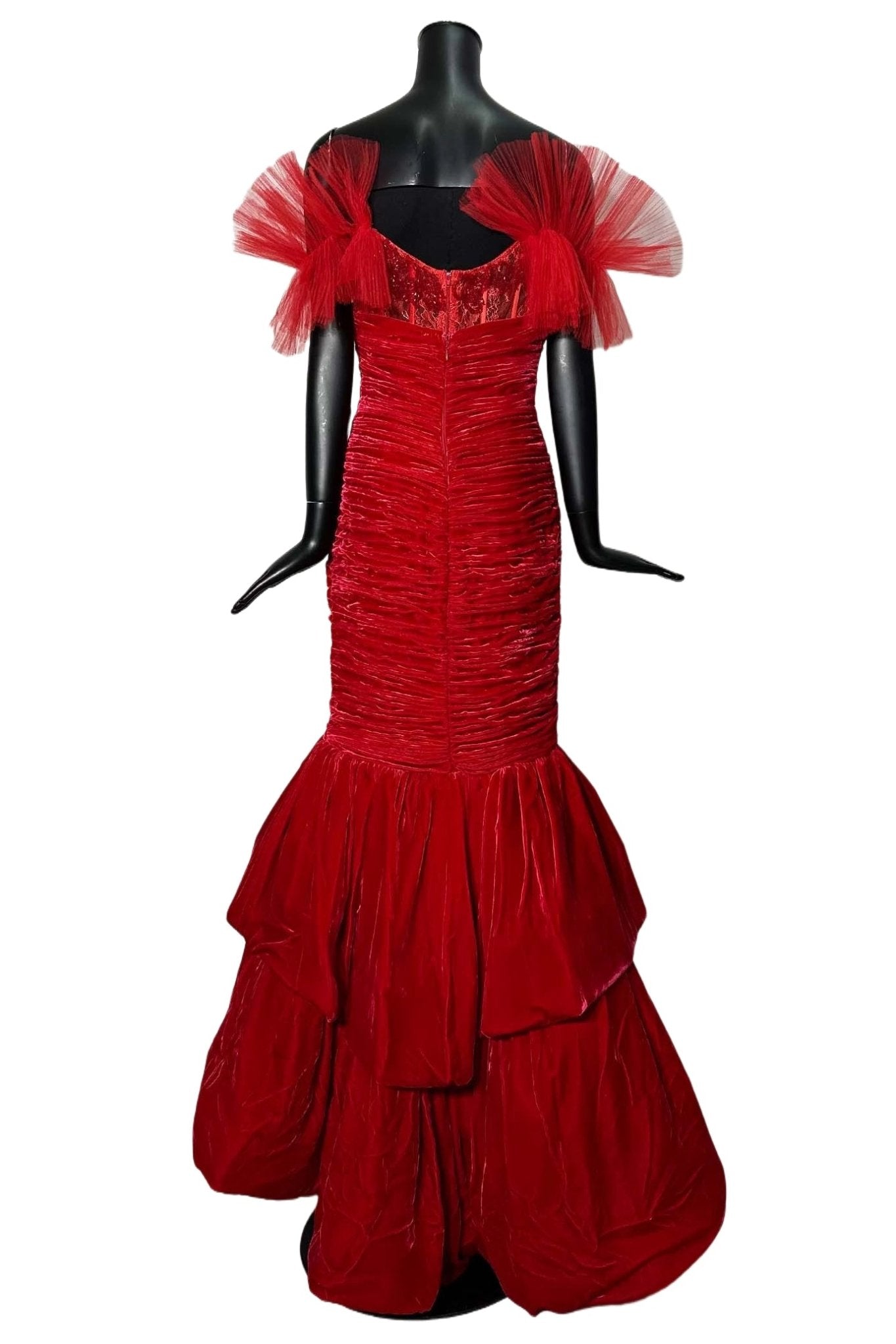 Crimson Rose Elegance Gown - ALBOUSHIYA - district 5 - dubai - riyadh - abaya - dresses - designers - evening wear - luxury - elegance - craftsmanship - gowns - cocktail dresses - collections - georges