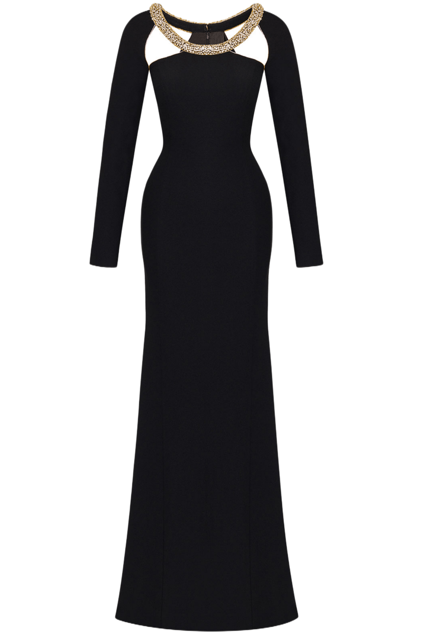 Crystal Embellished Gown with Sculpted Silhouette - ALBOUSHIYA - district 5 - dubai - riyadh - abaya - dresses - designers - evening wear - luxury - elegance - craftsmanship - gowns - cocktail dresses - collections - georges