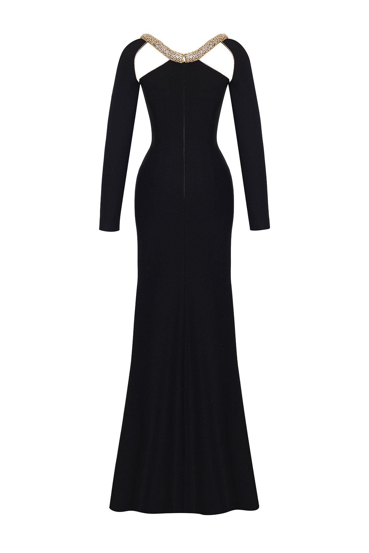 Crystal Embellished Gown with Sculpted Silhouette - ALBOUSHIYA - district 5 - dubai - riyadh - abaya - dresses - designers - evening wear - luxury - elegance - craftsmanship - gowns - cocktail dresses - collections - georges