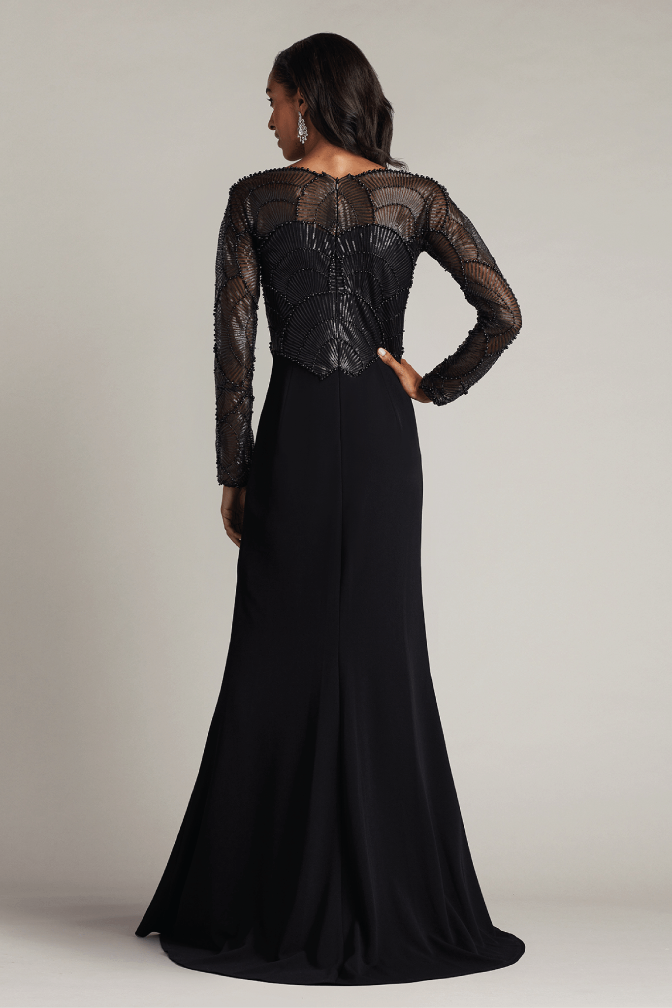 Destiny Long - Sleeve Embellished Gown - ALBOUSHIYA - district 5 - dubai - riyadh - abaya - dresses - designers - evening wear - luxury - elegance - craftsmanship - gowns - cocktail dresses - collections - georges