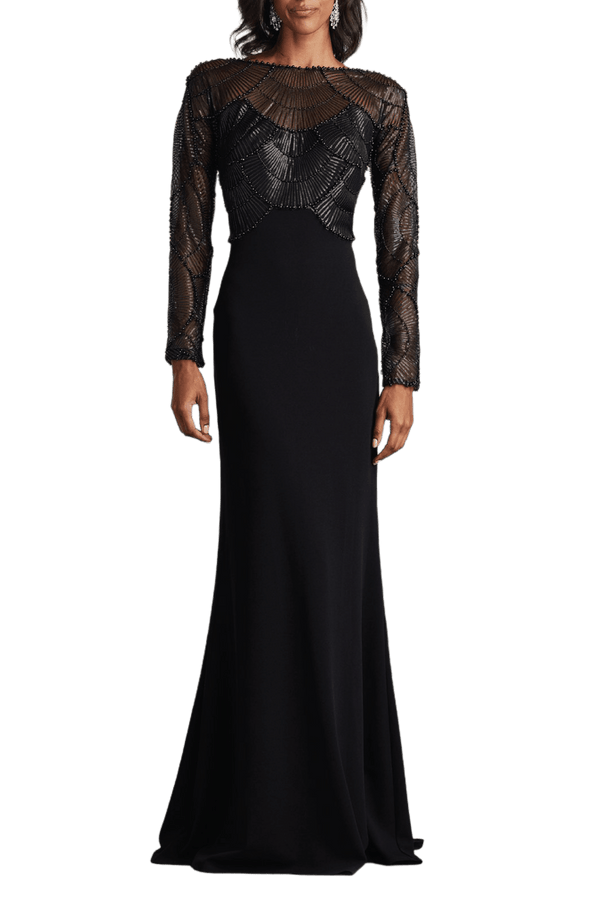 Destiny Long - Sleeve Embellished Gown - ALBOUSHIYA - district 5 - dubai - riyadh - abaya - dresses - designers - evening wear - luxury - elegance - craftsmanship - gowns - cocktail dresses - collections - georges