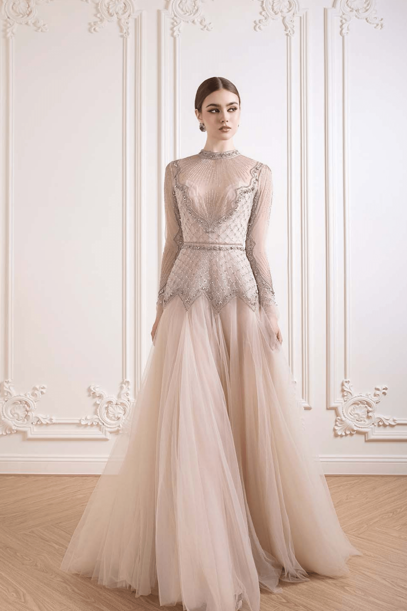 Dewdrop Delight - ALBOUSHIYA - district 5 - dubai - riyadh - abaya - dresses - designers - evening wear - luxury - elegance - craftsmanship - gowns - cocktail dresses - collections - georges