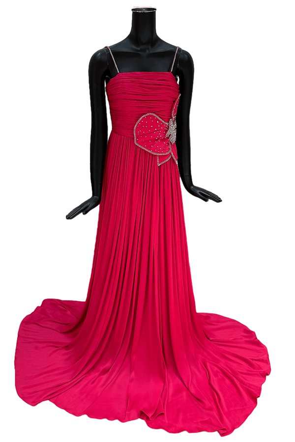 Drape Pink Dress - ALBOUSHIYA - district 5 - dubai - riyadh - abaya - dresses - designers - evening wear - luxury - elegance - craftsmanship - gowns - cocktail dresses - collections - georges