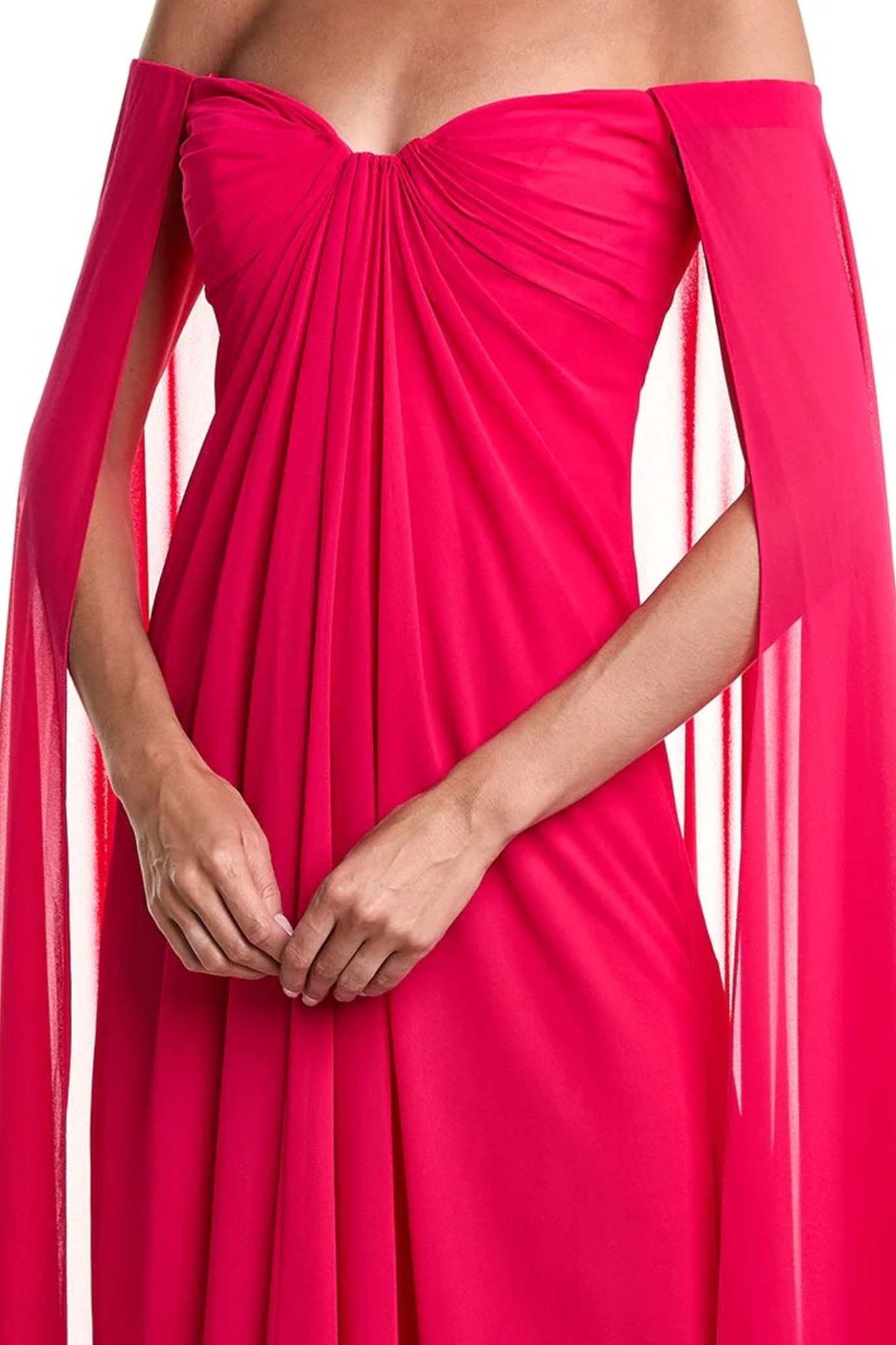 Draped Gown in Chiffon - ALBOUSHIYA - district 5 - dubai - riyadh - abaya - dresses - designers - evening wear - luxury - elegance - craftsmanship - gowns - cocktail dresses - collections - georges