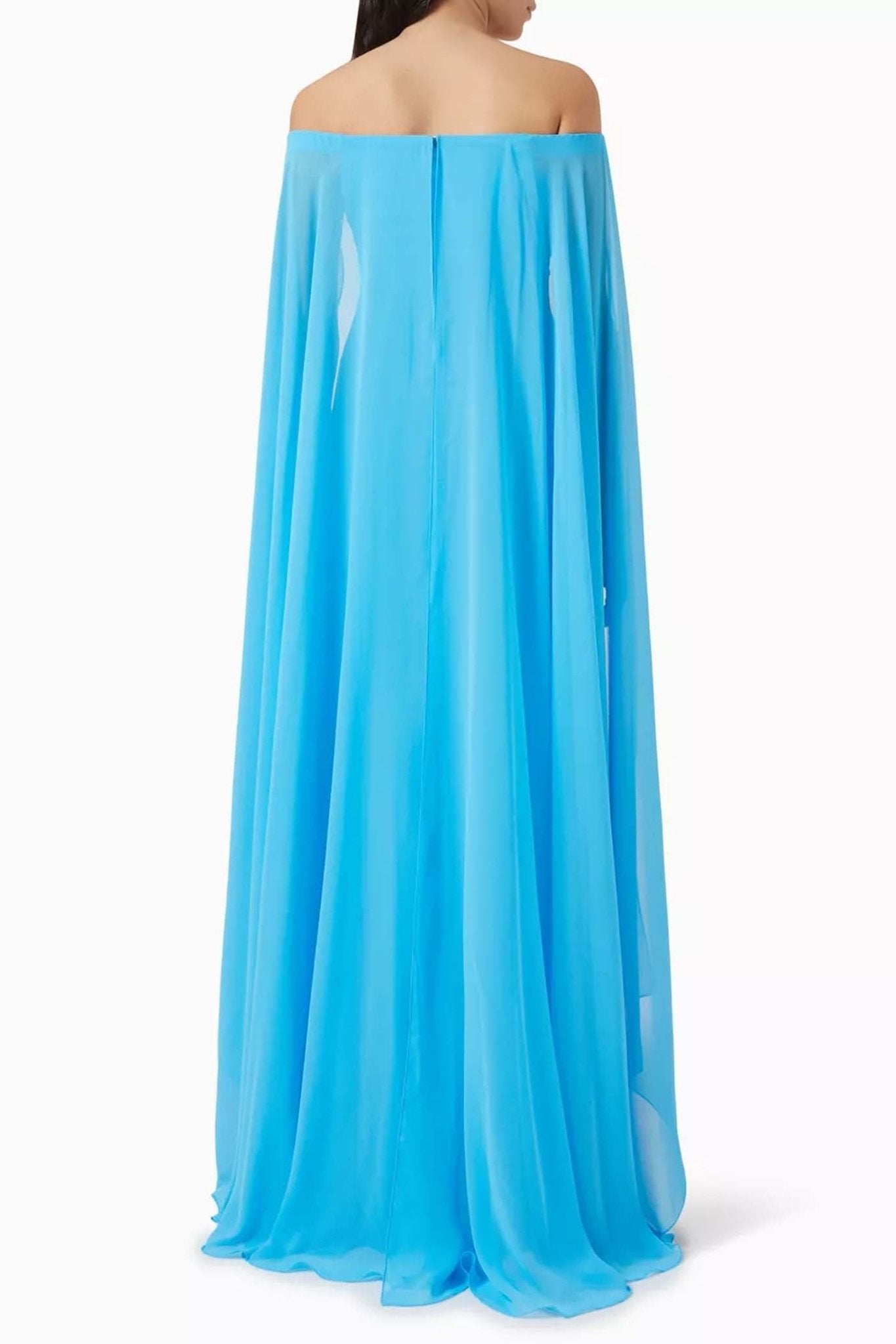 Draped Gown in Chiffon - ALBOUSHIYA - district 5 - dubai - riyadh - abaya - dresses - designers - evening wear - luxury - elegance - craftsmanship - gowns - cocktail dresses - collections - georges