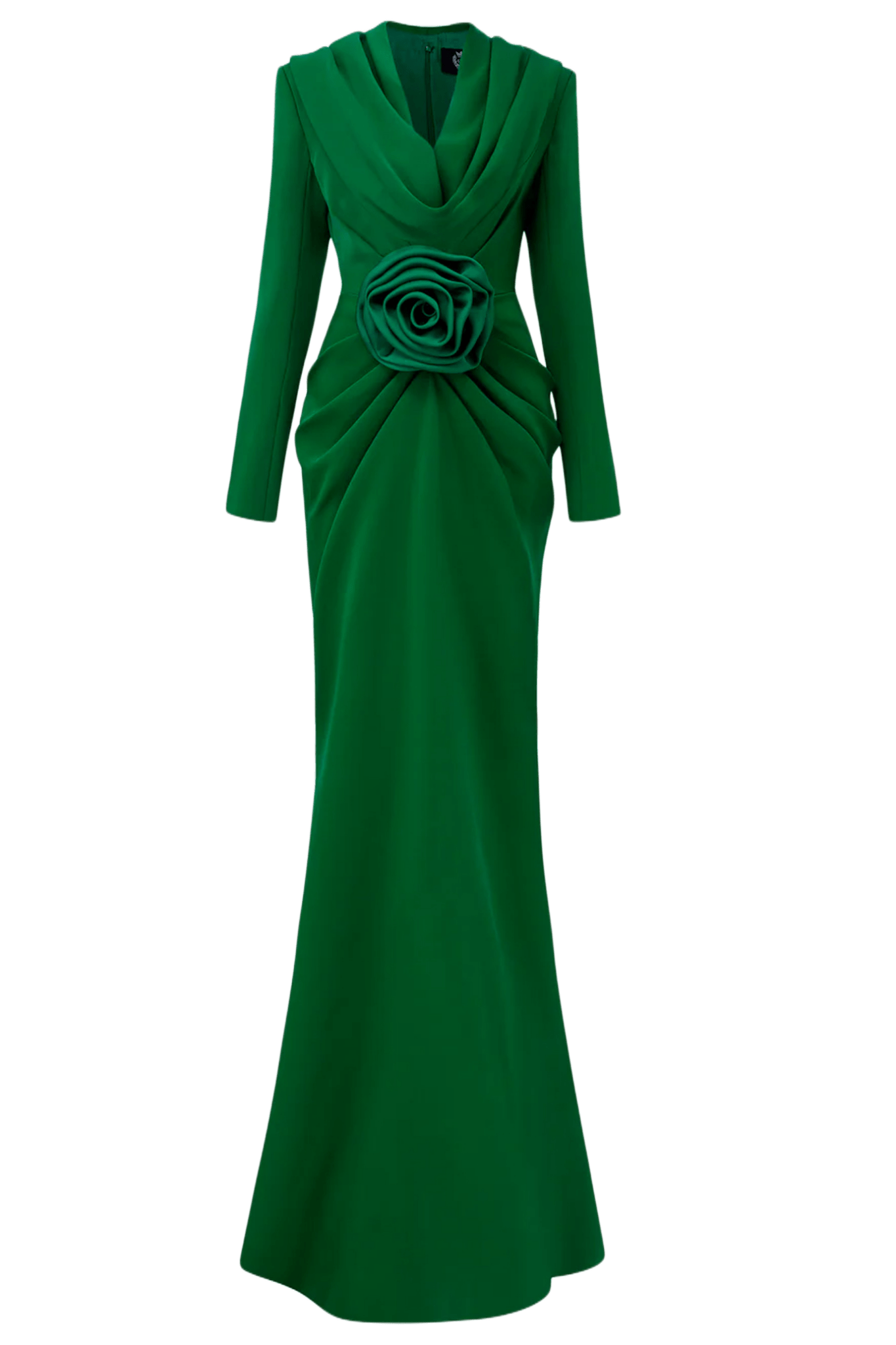Draped Gown With Hoodie - ALBOUSHIYA - district 5 - dubai - riyadh - abaya - dresses - designers - evening wear - luxury - elegance - craftsmanship - gowns - cocktail dresses - collections - georges