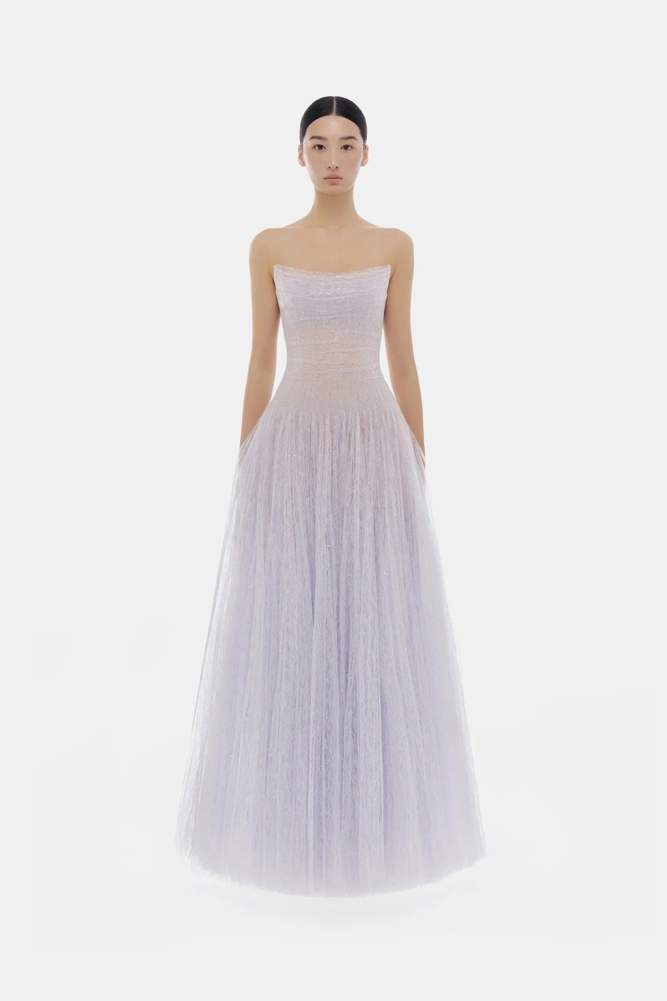 Draped Lace Maxi Dress - ALBOUSHIYA - district 5 - dubai - riyadh - abaya - dresses - designers - evening wear - luxury - elegance - craftsmanship - gowns - cocktail dresses - collections - georges