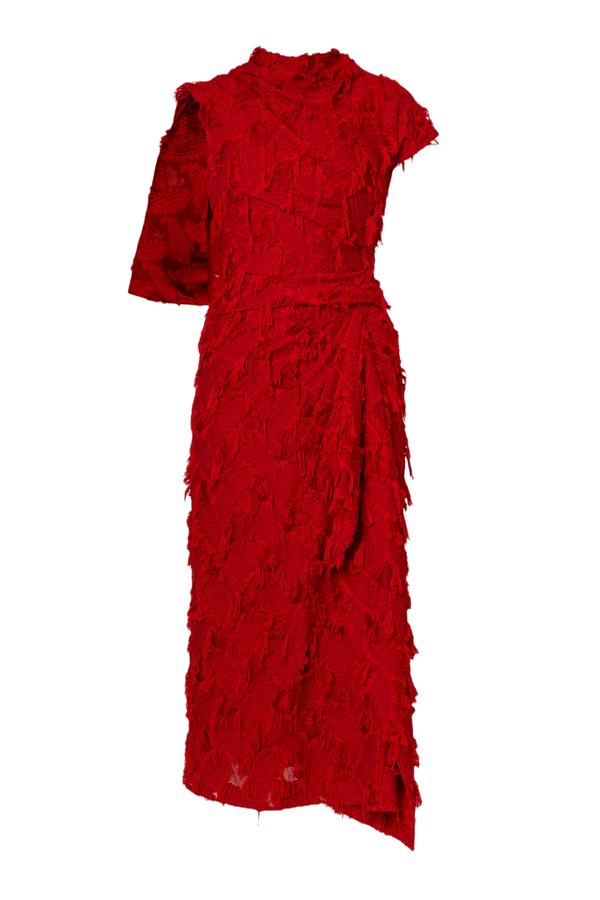Draped Midi Dress - ALBOUSHIYA - district 5 - dubai - riyadh - abaya - dresses - designers - evening wear - luxury - elegance - craftsmanship - gowns - cocktail dresses - collections - georges