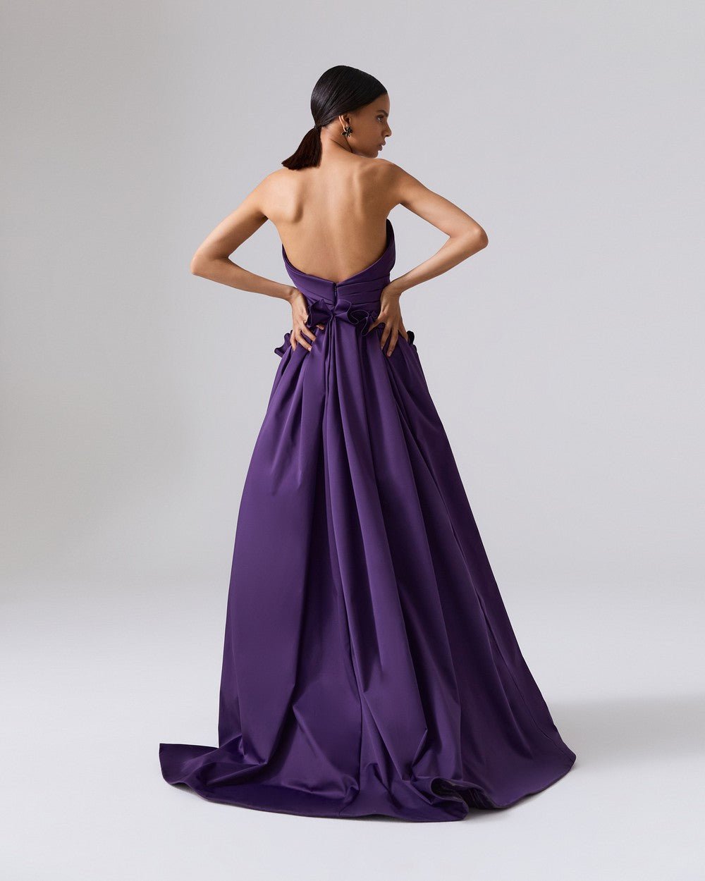 Draped Strapless Column Gown ‌ - ALBOUSHIYA - district 5 - dubai - riyadh - abaya - dresses - designers - evening wear - luxury - elegance - craftsmanship - gowns - cocktail dresses - collections - georges