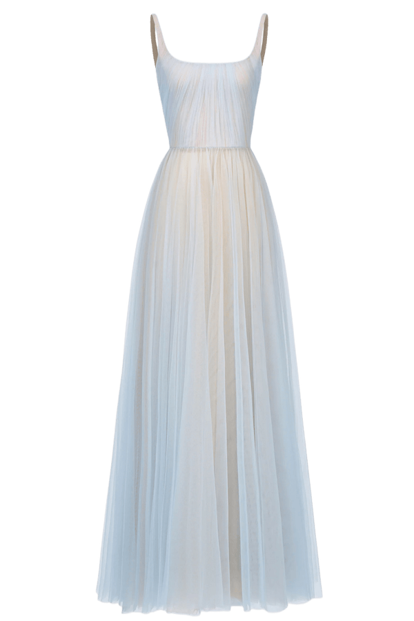 Draped Tulle Maxi Dress - ALBOUSHIYA - district 5 - dubai - riyadh - abaya - dresses - designers - evening wear - luxury - elegance - craftsmanship - gowns - cocktail dresses - collections - georges