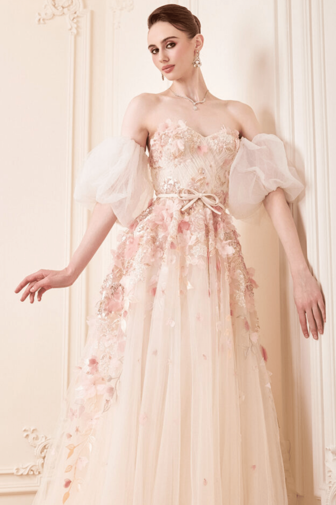 Dreamy Petals - ALBOUSHIYA - district 5 - dubai - riyadh - abaya - dresses - designers - evening wear - luxury - elegance - craftsmanship - gowns - cocktail dresses - collections - georges