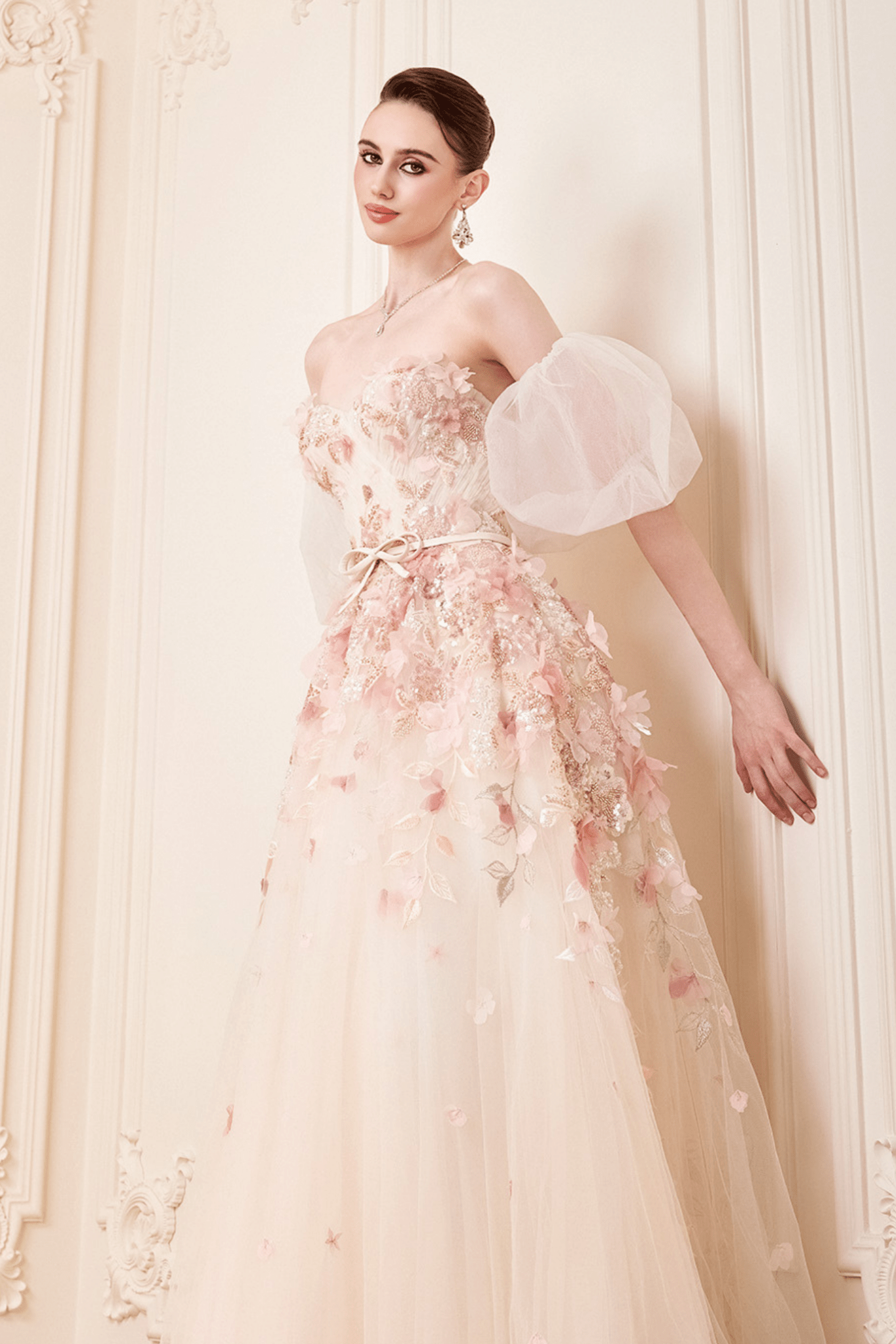 Dreamy Petals - ALBOUSHIYA - district 5 - dubai - riyadh - abaya - dresses - designers - evening wear - luxury - elegance - craftsmanship - gowns - cocktail dresses - collections - georges