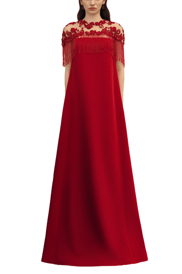 Dress & Bead - Embellished Cape Set - ALBOUSHIYA - district 5 - dubai - riyadh - abaya - dresses - designers - evening wear - luxury - elegance - craftsmanship - gowns - cocktail dresses - collections - georges