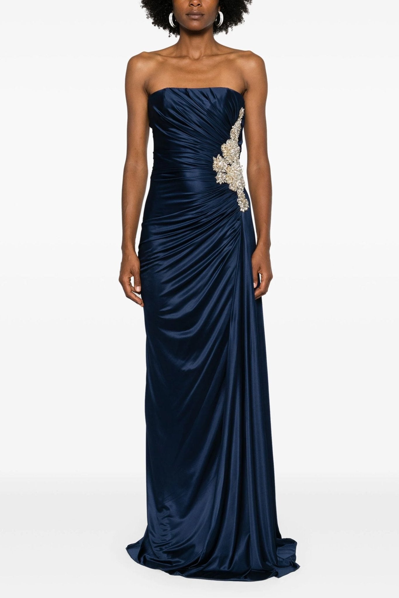 Elettra Jersey Crystal Gown - ALBOUSHIYA - district 5 - dubai - riyadh - abaya - dresses - designers - evening wear - luxury - elegance - craftsmanship - gowns - cocktail dresses - collections - georges