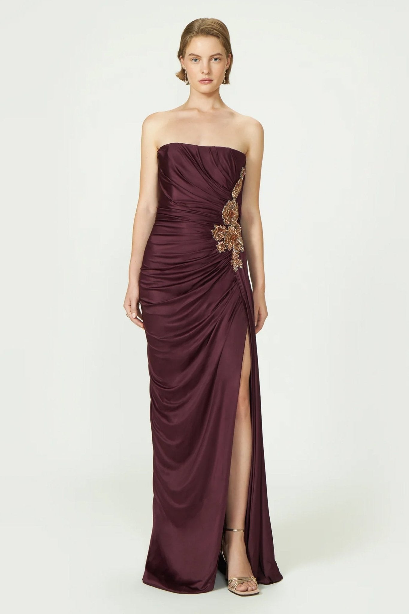 Elettra Jersey Crystal Gown - ALBOUSHIYA - district 5 - dubai - riyadh - abaya - dresses - designers - evening wear - luxury - elegance - craftsmanship - gowns - cocktail dresses - collections - georges