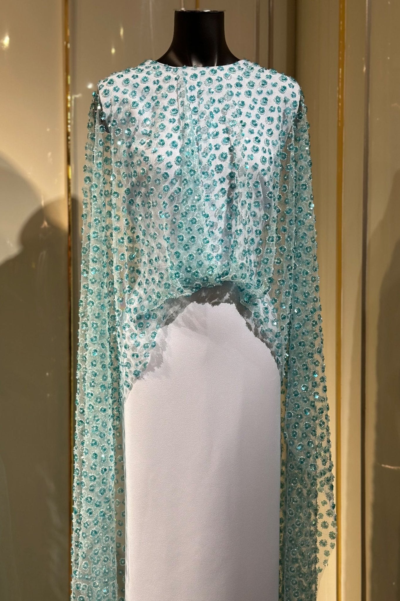 Embellished Cape Gown - ALBOUSHIYA - district 5 - dubai - riyadh - abaya - dresses - designers - evening wear - luxury - elegance - craftsmanship - gowns - cocktail dresses - collections - georges
