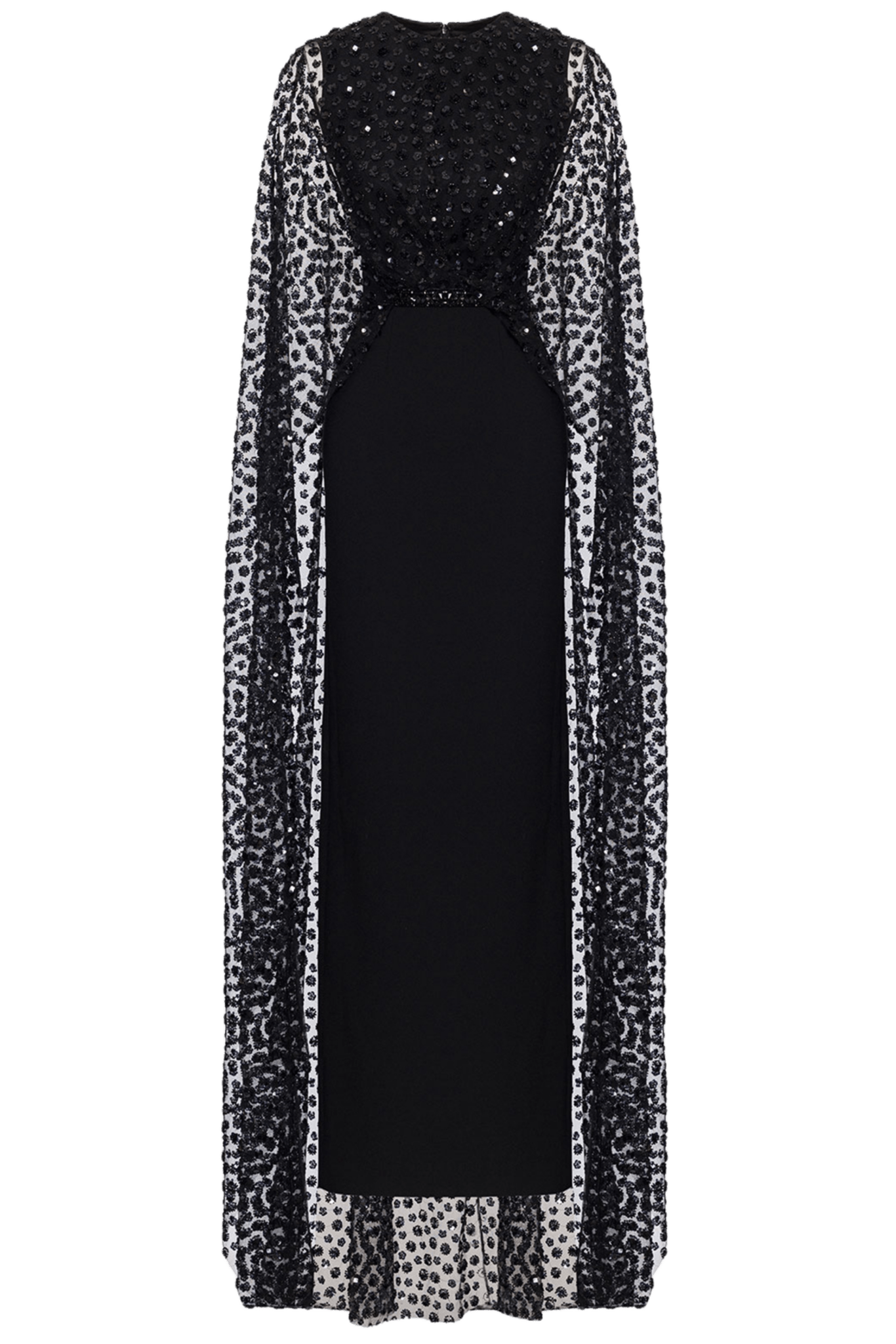 Embellished Cape Gown - ALBOUSHIYA - district 5 - dubai - riyadh - abaya - dresses - designers - evening wear - luxury - elegance - craftsmanship - gowns - cocktail dresses - collections - georges