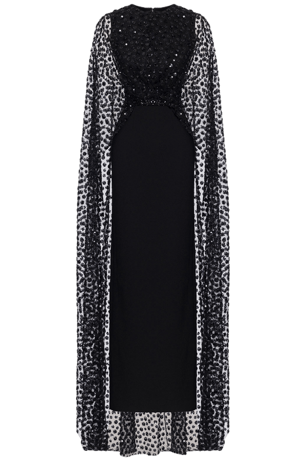 Embellished Cape Gown - ALBOUSHIYA - district 5 - dubai - riyadh - abaya - dresses - designers - evening wear - luxury - elegance - craftsmanship - gowns - cocktail dresses - collections - georges