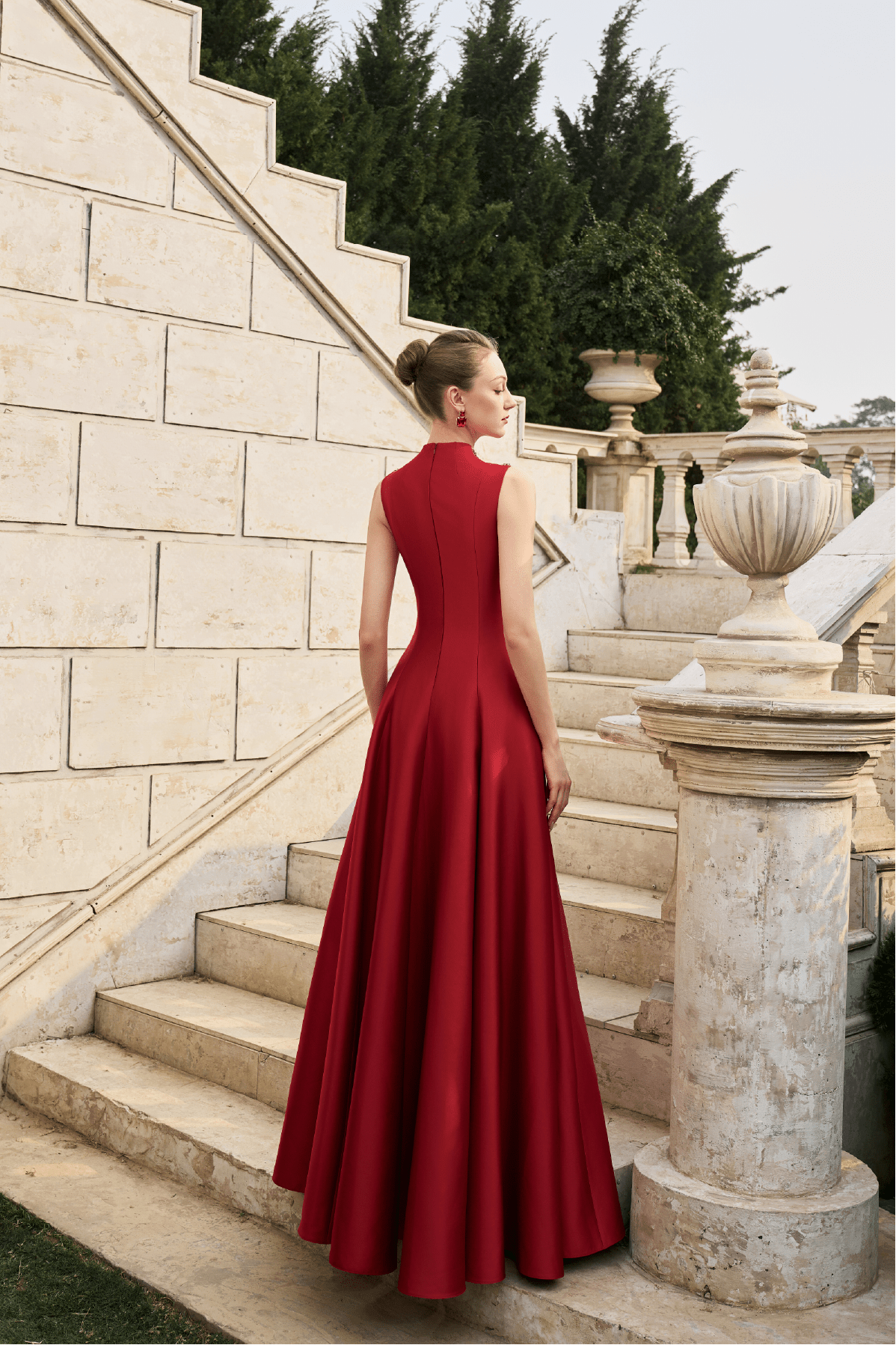 Embellished Illusion Neckline Gown - ALBOUSHIYA - district 5 - dubai - riyadh - abaya - dresses - designers - evening wear - luxury - elegance - craftsmanship - gowns - cocktail dresses - collections - georges