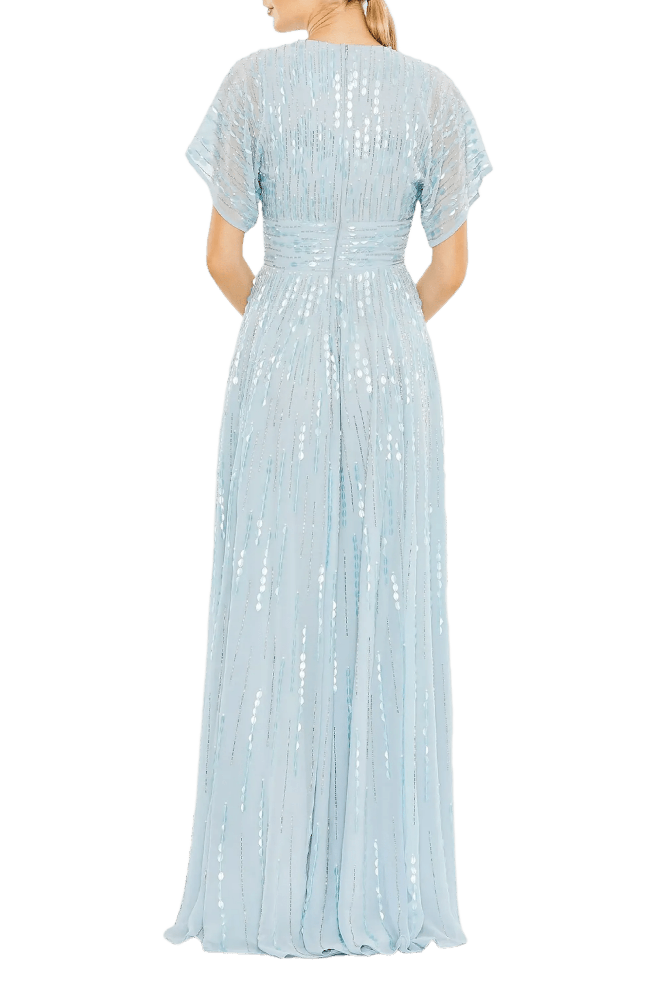 Embellished V Neck Evening Gown - ALBOUSHIYA - district 5 - dubai - riyadh - abaya - dresses - designers - evening wear - luxury - elegance - craftsmanship - gowns - cocktail dresses - collections - georges