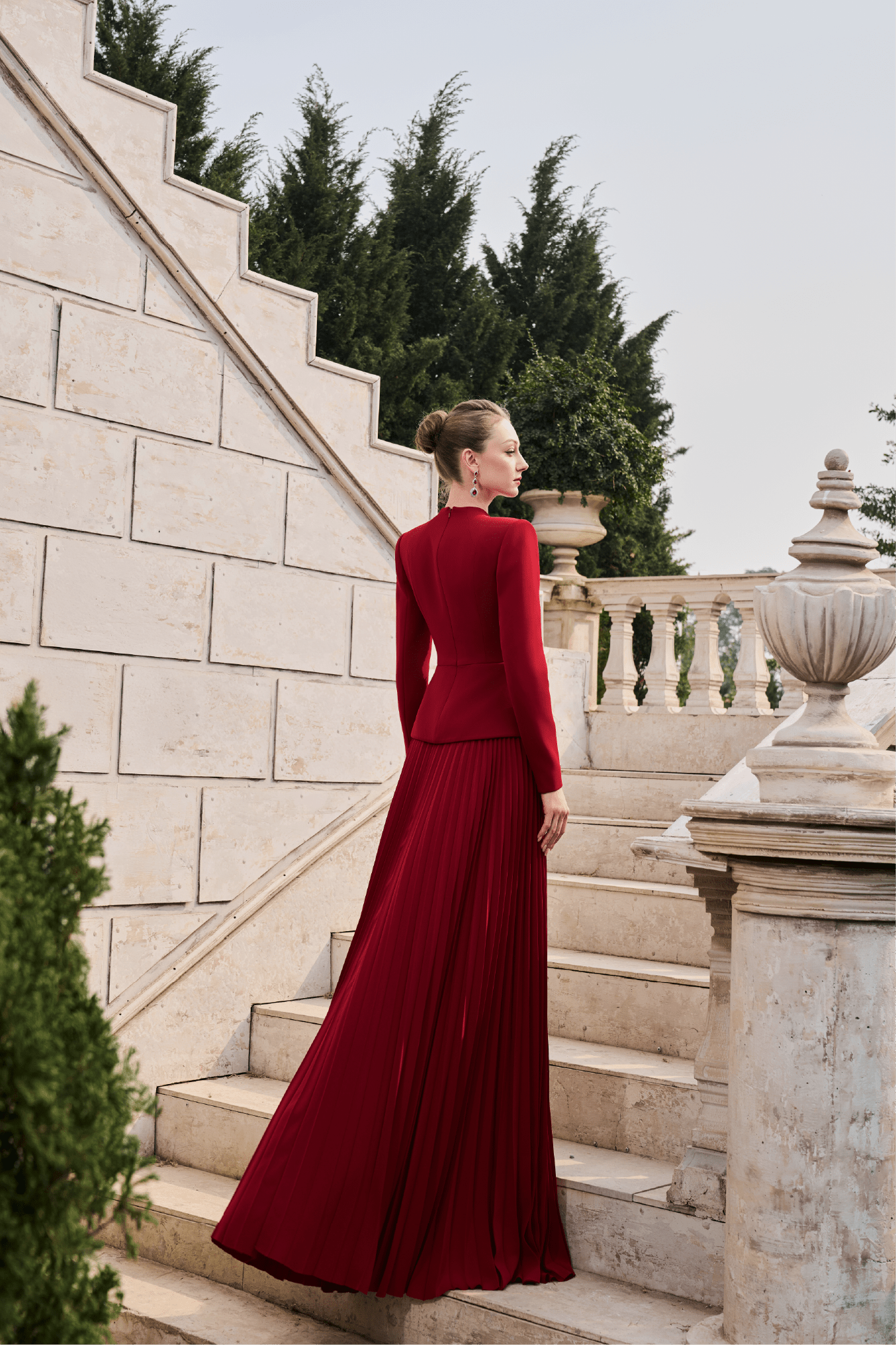 Embroidered Jacket - Bodice Pleated Gown - ALBOUSHIYA - district 5 - dubai - riyadh - abaya - dresses - designers - evening wear - luxury - elegance - craftsmanship - gowns - cocktail dresses - collections - georges