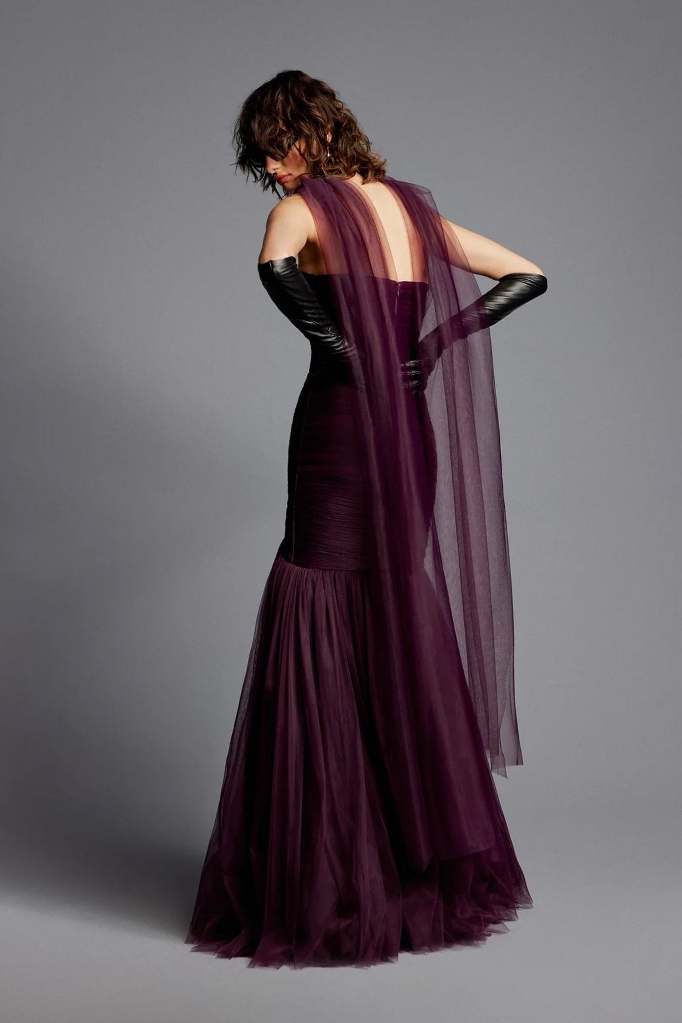 Eva Hand Draped Evening Gown in Tulle - ALBOUSHIYA - district 5 - dubai - riyadh - abaya - dresses - designers - evening wear - luxury - elegance - craftsmanship - gowns - cocktail dresses - collections - georges