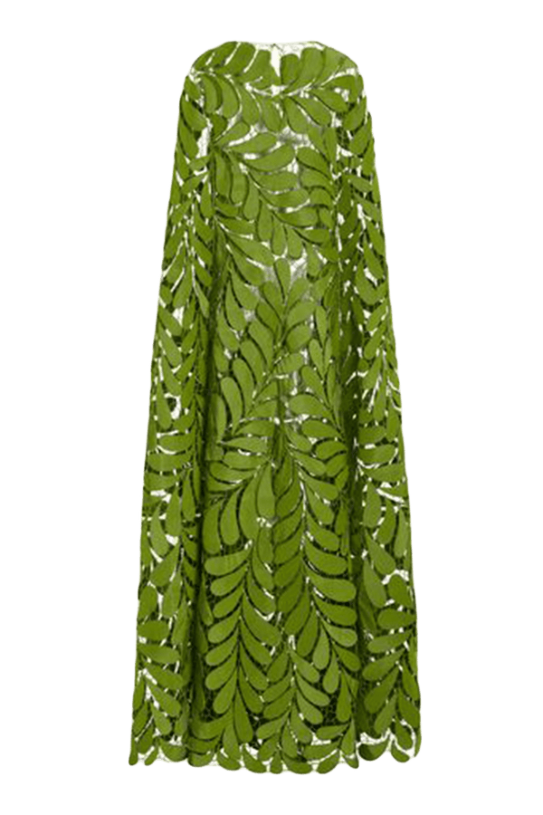 Fern Embroidered Faille Caftan - ALBOUSHIYA - district 5 - dubai - riyadh - abaya - dresses - designers - evening wear - luxury - elegance - craftsmanship - gowns - cocktail dresses - collections - georges