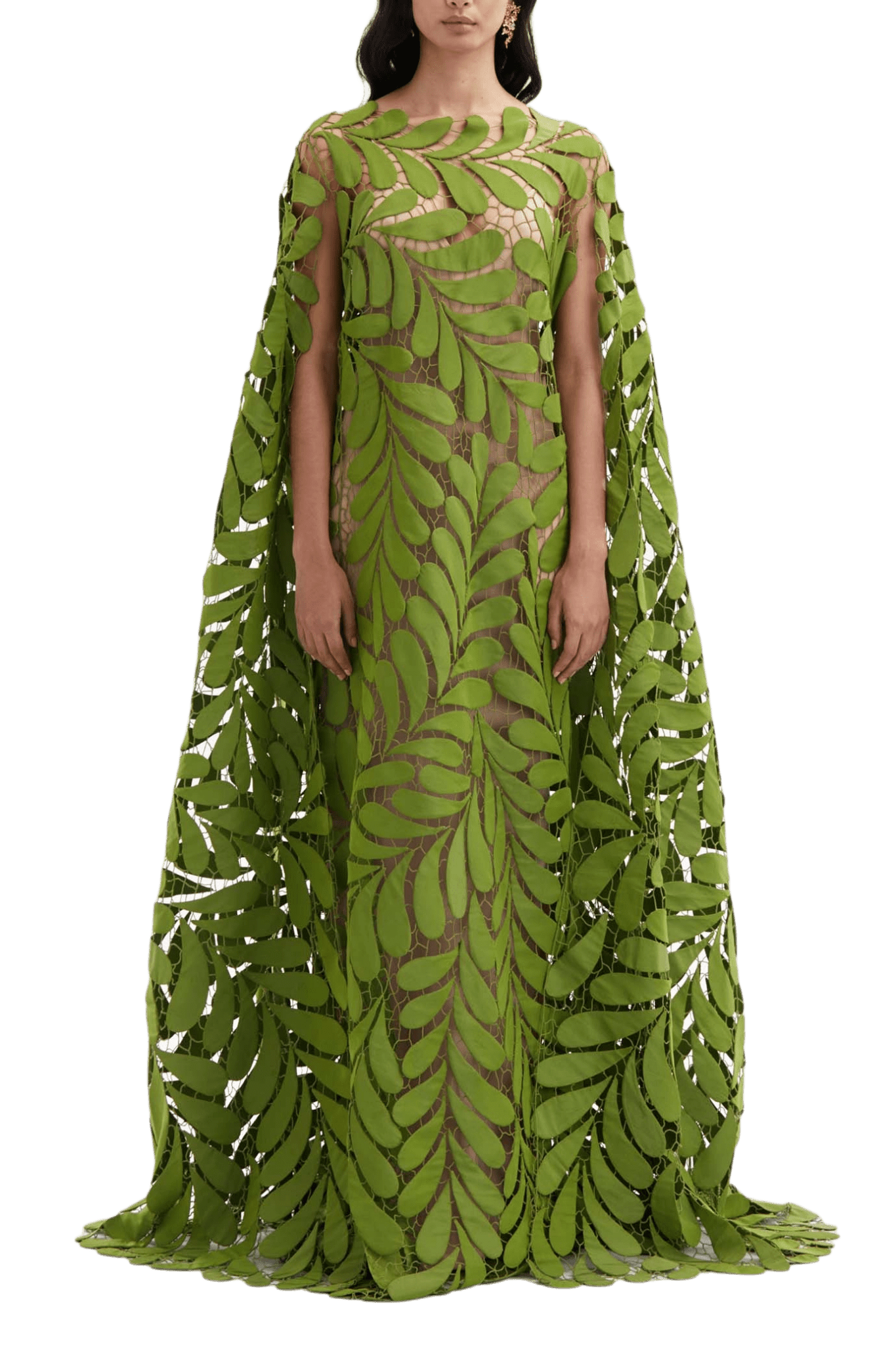Fern Embroidered Faille Caftan - ALBOUSHIYA - district 5 - dubai - riyadh - abaya - dresses - designers - evening wear - luxury - elegance - craftsmanship - gowns - cocktail dresses - collections - georges