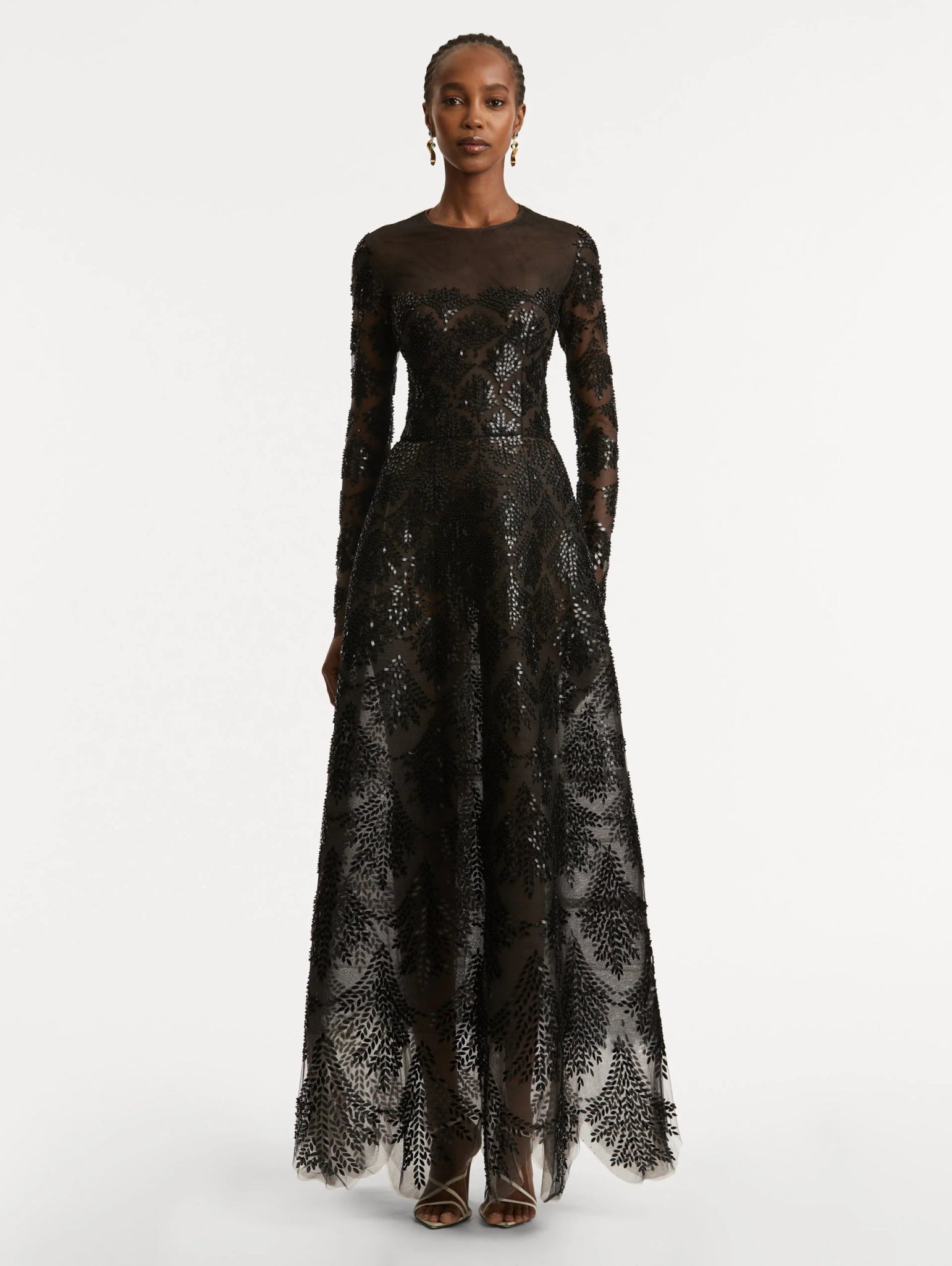 Fern Sequin Embroidered Gown - ALBOUSHIYA - district 5 - dubai - riyadh - abaya - dresses - designers - evening wear - luxury - elegance - craftsmanship - gowns - cocktail dresses - collections - georges