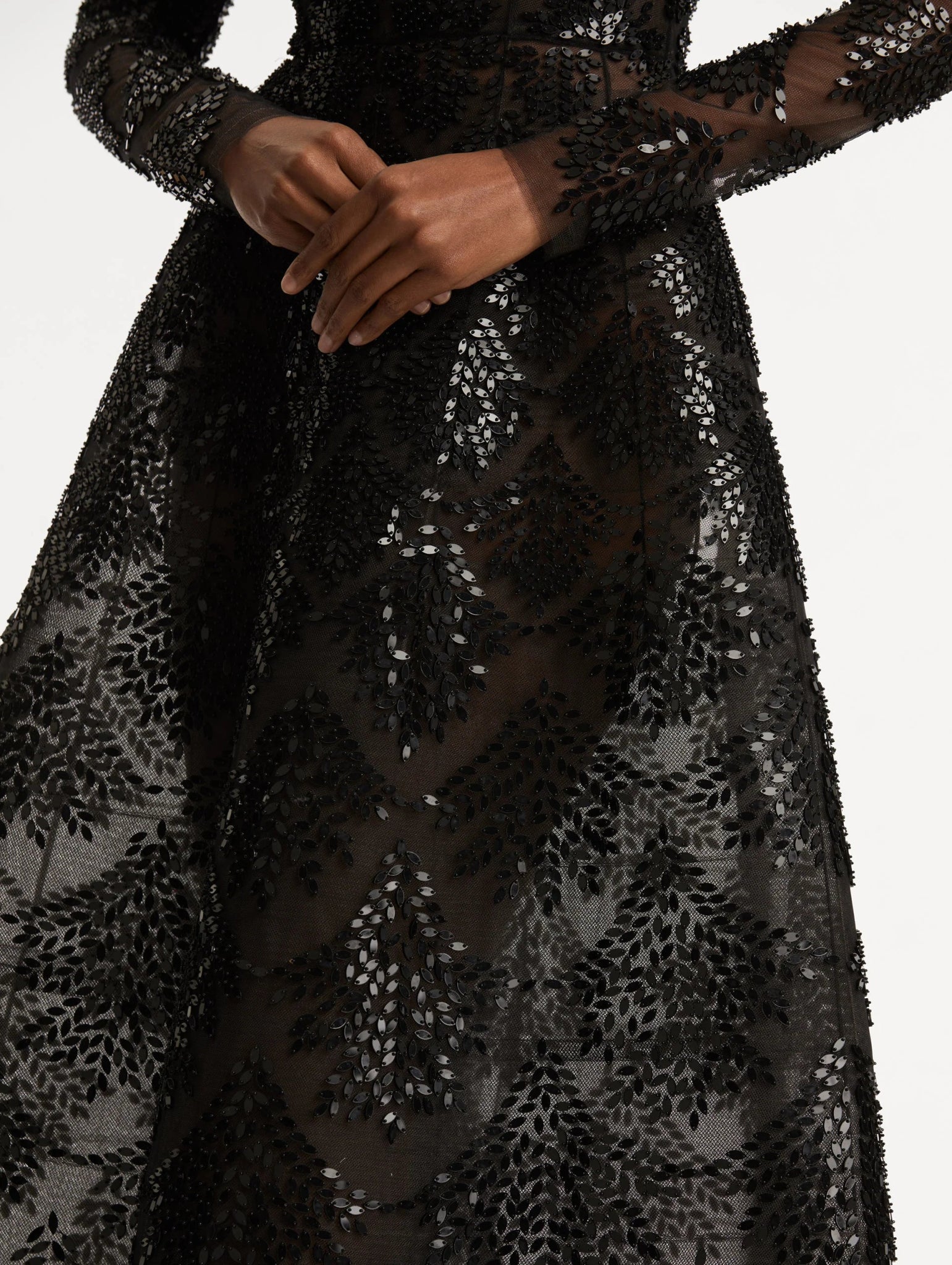Fern Sequin Embroidered Gown - ALBOUSHIYA - district 5 - dubai - riyadh - abaya - dresses - designers - evening wear - luxury - elegance - craftsmanship - gowns - cocktail dresses - collections - georges