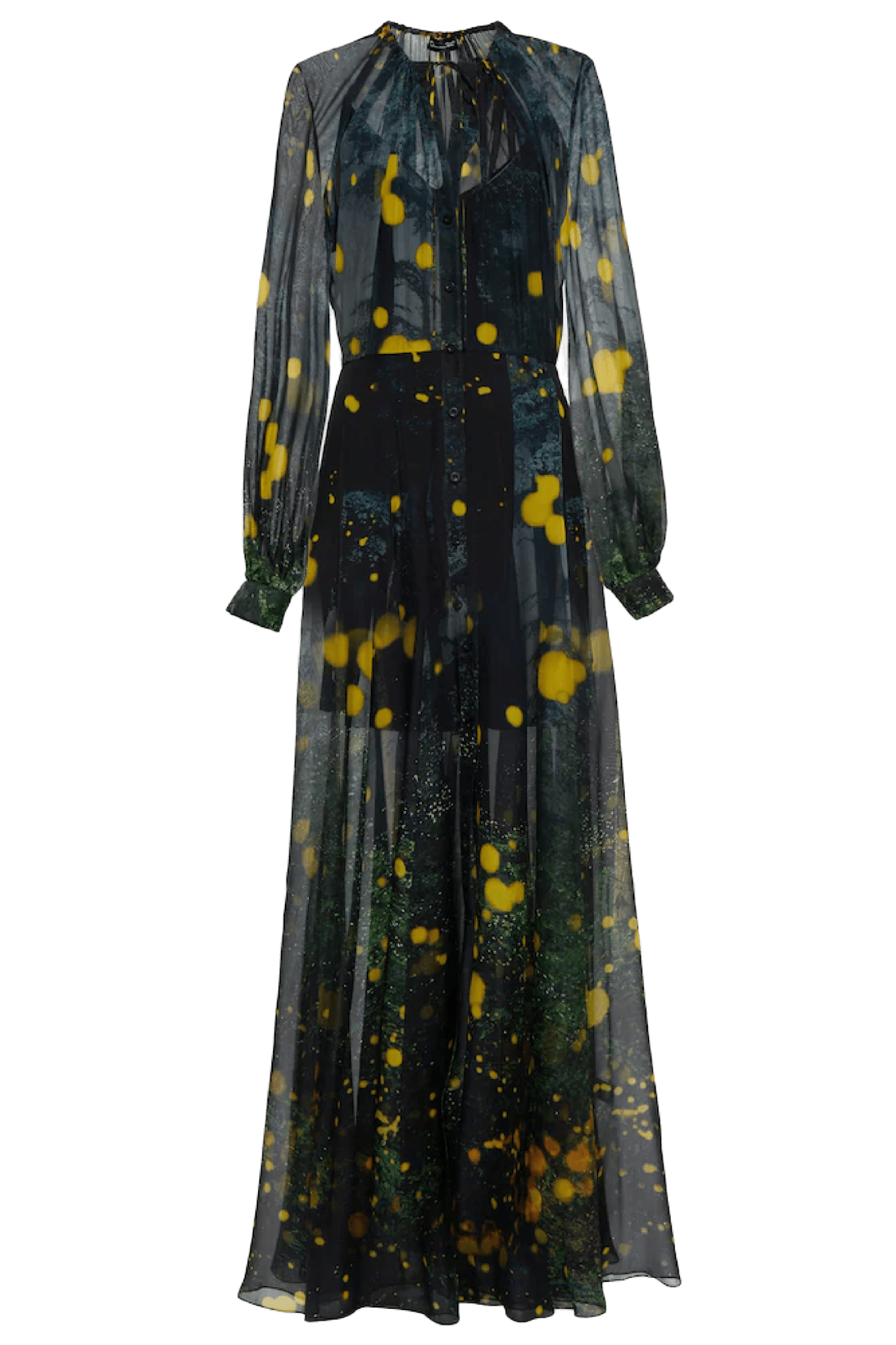 Firefly Satin Chiffon Maxi Dress - ALBOUSHIYA - district 5 - dubai - riyadh - abaya - dresses - designers - evening wear - luxury - elegance - craftsmanship - gowns - cocktail dresses - collections - georges