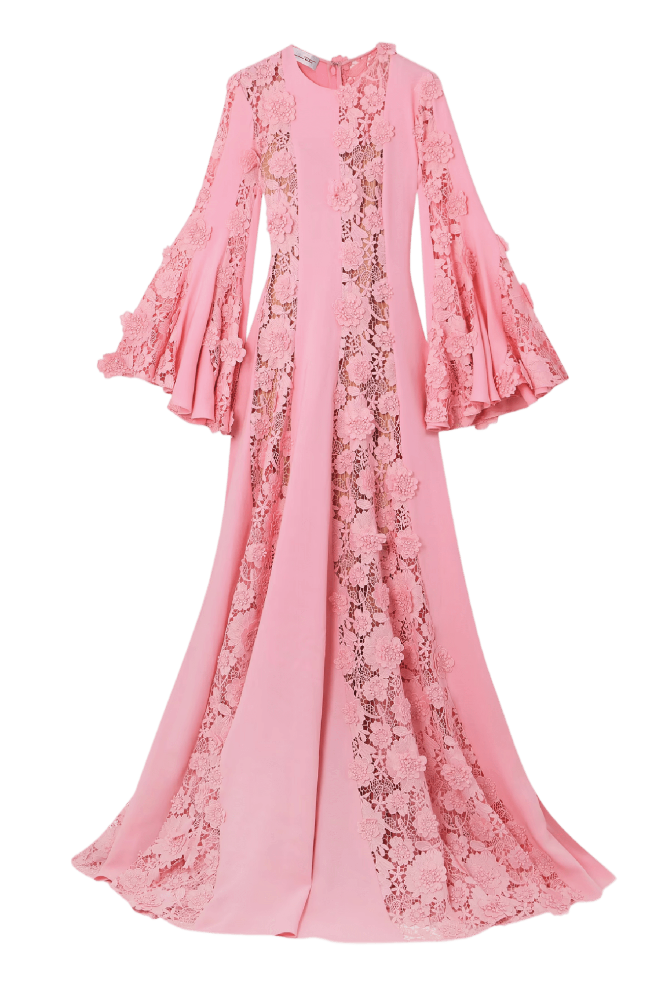 Flare Sleeve Floral Guipure Georgette Caftan - ALBOUSHIYA - district 5 - dubai - riyadh - abaya - dresses - designers - evening wear - luxury - elegance - craftsmanship - gowns - cocktail dresses - collections - georges
