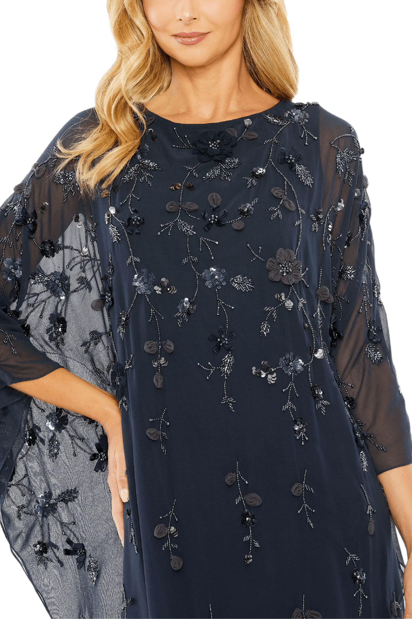 Floral Beadwork Caftan Dress - ALBOUSHIYA - district 5 - dubai - riyadh - abaya - dresses - designers - evening wear - luxury - elegance - craftsmanship - gowns - cocktail dresses - collections - georges