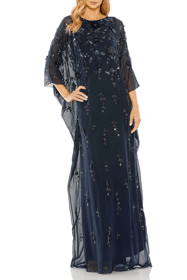 Floral Beadwork Caftan Dress - ALBOUSHIYA - district 5 - dubai - riyadh - abaya - dresses - designers - evening wear - luxury - elegance - craftsmanship - gowns - cocktail dresses - collections - georges