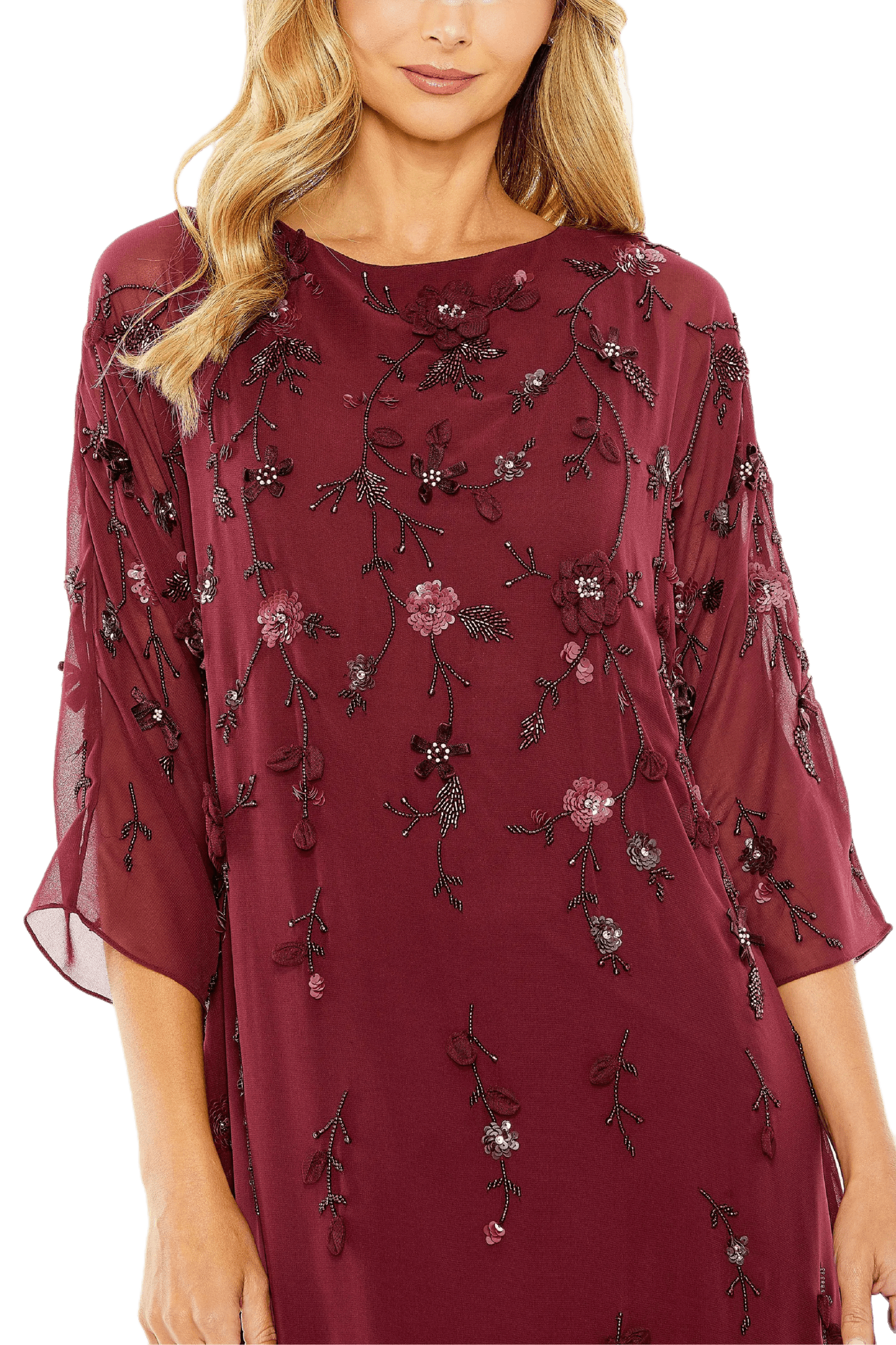 Floral Beadwork Caftan Dress - ALBOUSHIYA - district 5 - dubai - riyadh - abaya - dresses - designers - evening wear - luxury - elegance - craftsmanship - gowns - cocktail dresses - collections - georges