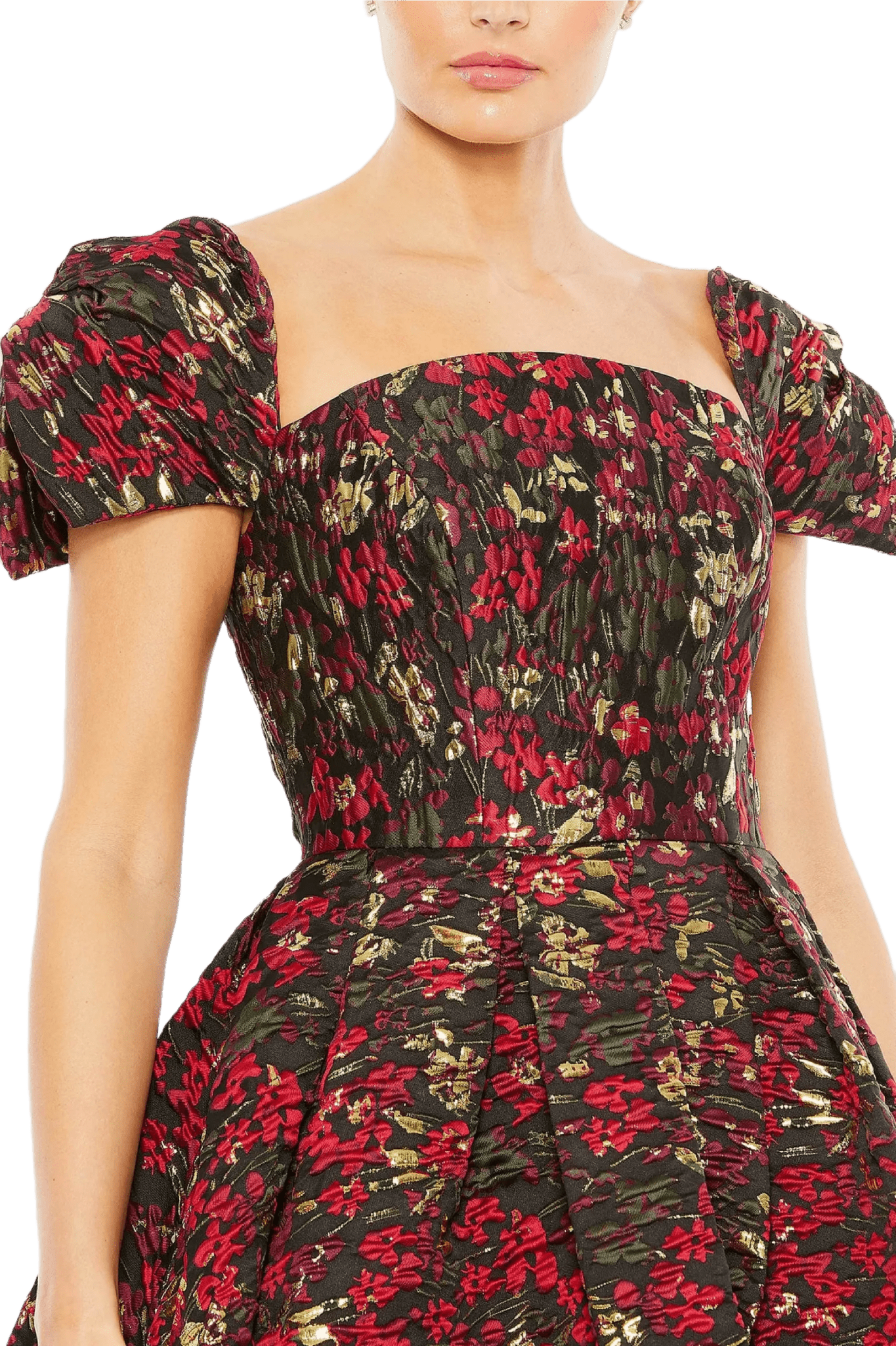 Floral Brocade Dress - ALBOUSHIYA - district 5 - dubai - riyadh - abaya - dresses - designers - evening wear - luxury - elegance - craftsmanship - gowns - cocktail dresses - collections - georges